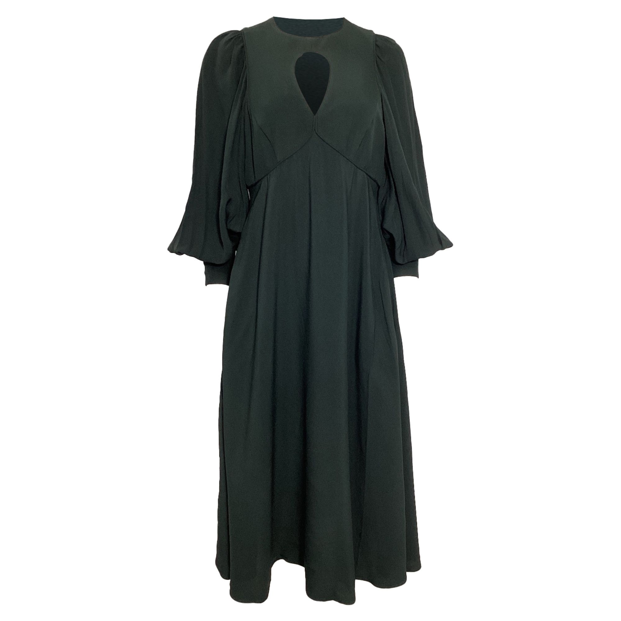 Zimmermann Zimmermann Keyhole Balloon-Sleeve Crepe Midi Dress in Green Size S / US 4 / IT 40 - 1 Thumbnail