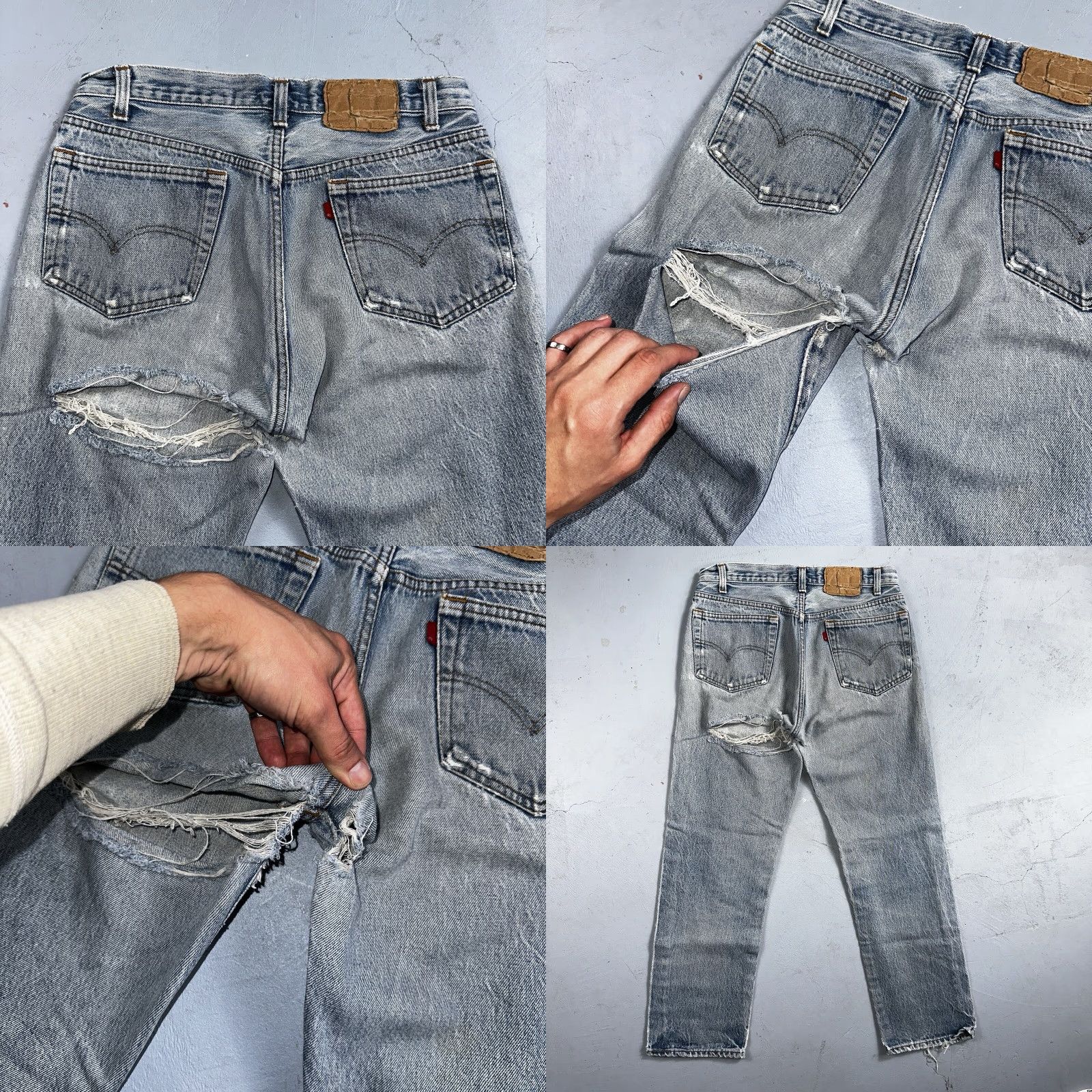 Levi's Levi's 501 Levis 501 Vintage 80s USA XX Straight Jeans 32x31 Thrashed Wash 30x26 Mens Regular Blue Denim Cotton Jeans 90s Theme Straight Vintage Men Size US 32 / EU 48 - 11 Thumbnail