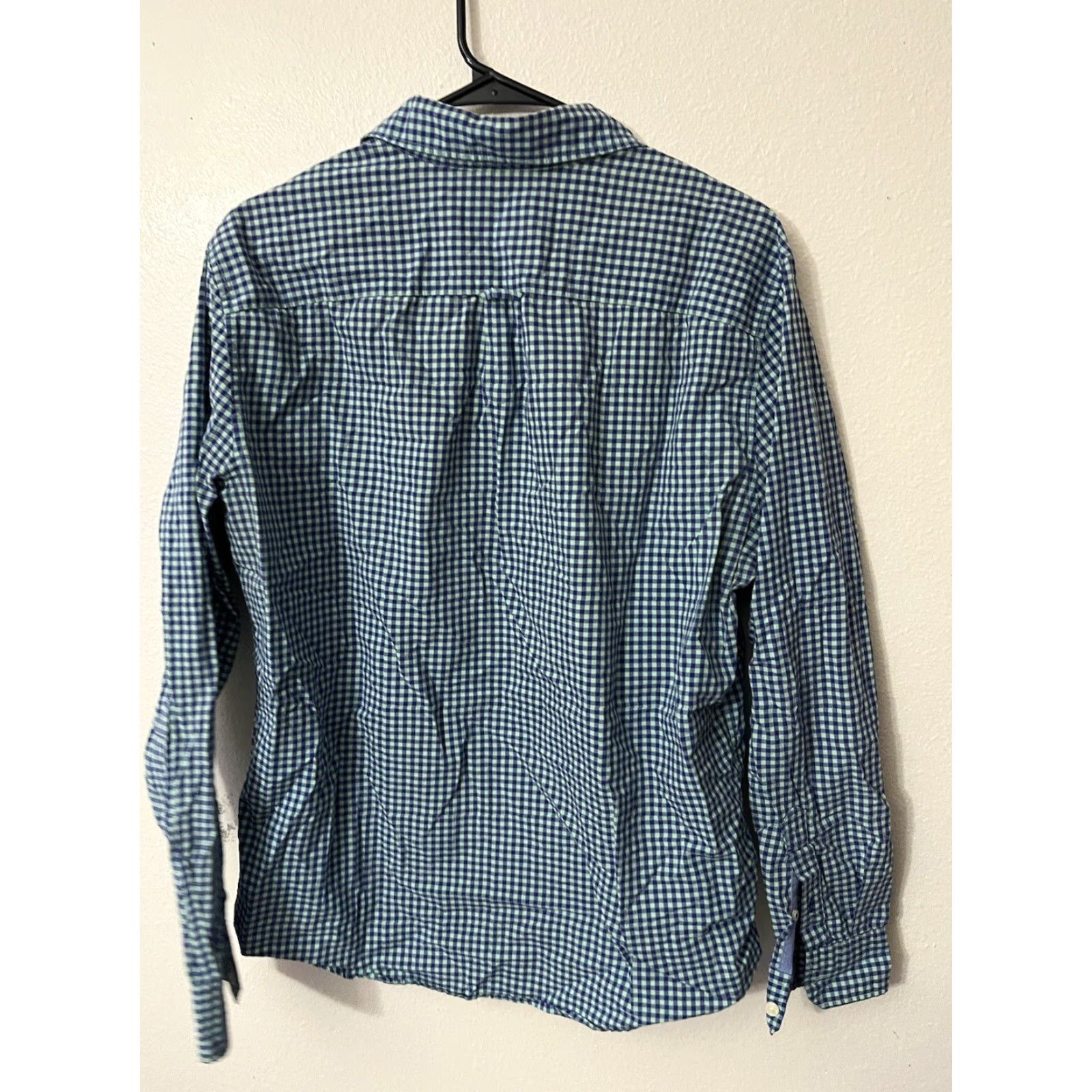 American Eagle Outfitters VINTAGE American Eagle Outfitters Button-Front Shirt Men Large Long Sleeve Blue Gingham Plaid Preppy Style 90s Mens Size US L / EU 52-54 / 3 - 3 Thumbnail