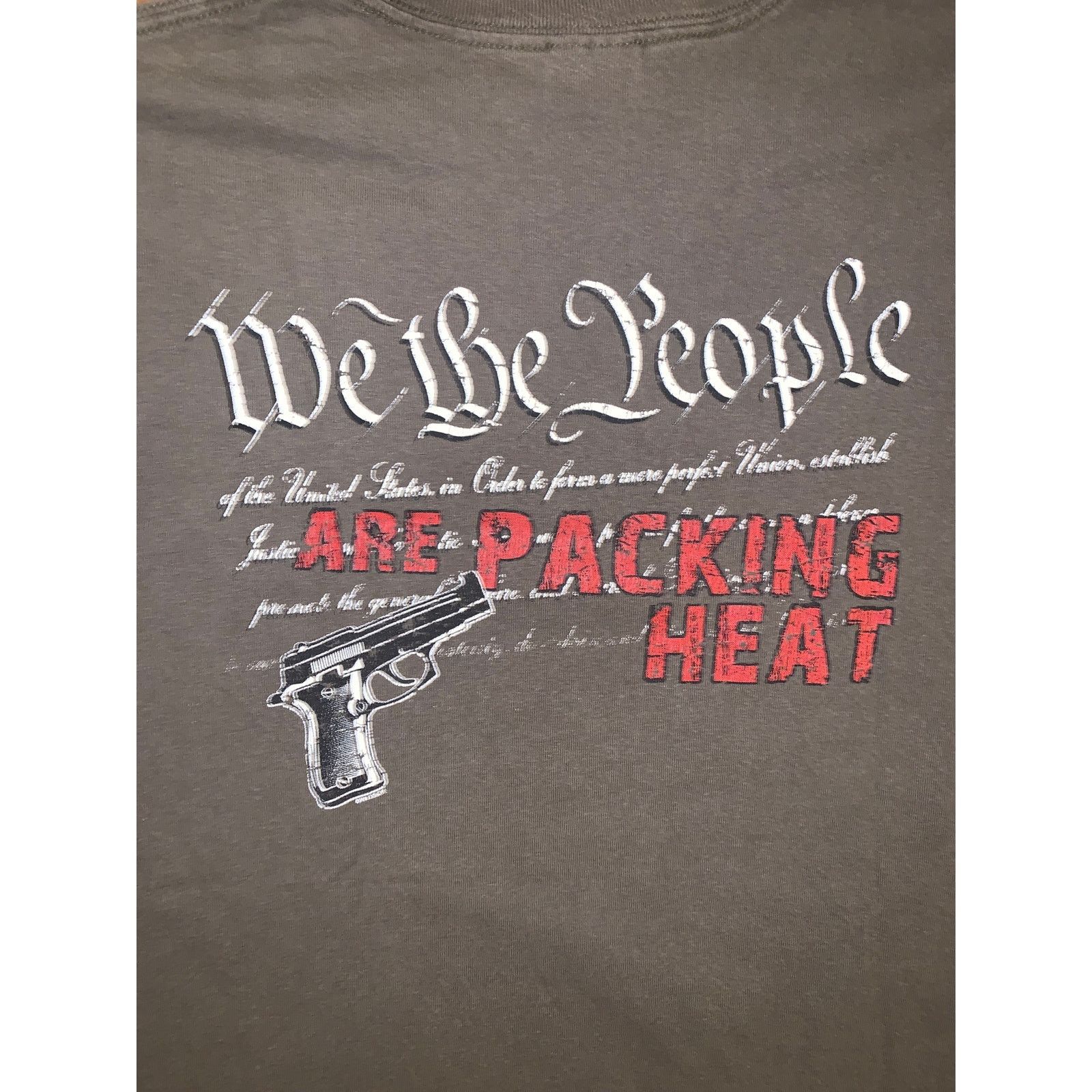 Gildan We The People Are Packing Heat 2nd Amendment T Shirt L Brown Size US L / EU 52-54 / 3 - 1 Thumbnail