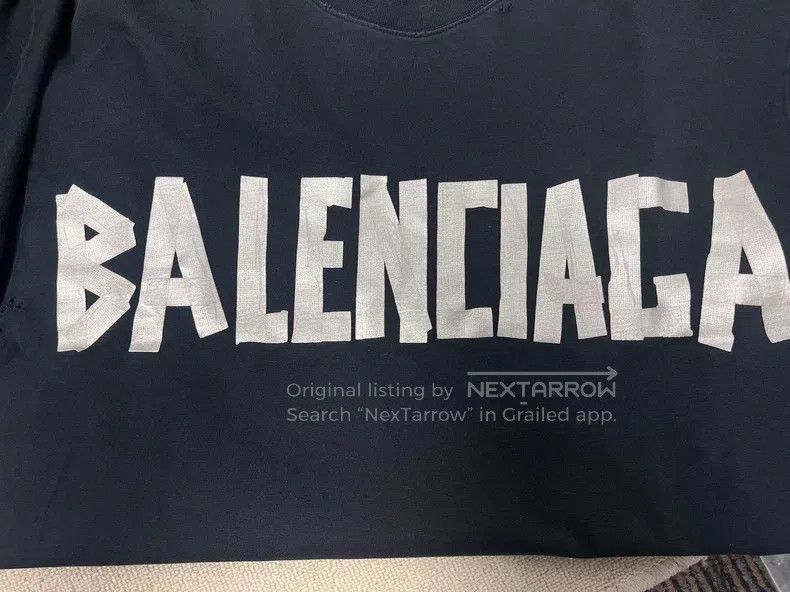Balenciaga Balenciaga Letter Printed Frayed Short Sleeve Round Neck Size S / US 4 / IT 40 - 3 Thumbnail
