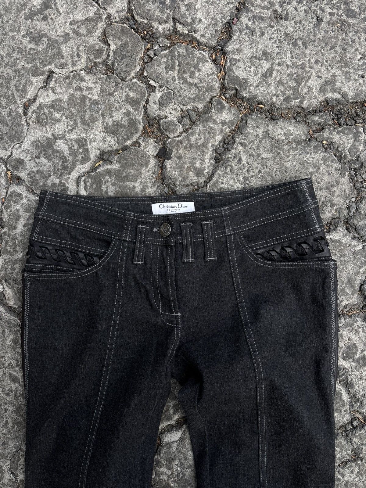 Dior christian dior jeans leather braid black 2006 by galiano Size 27" / US 4 / IT 40 - 5 Thumbnail