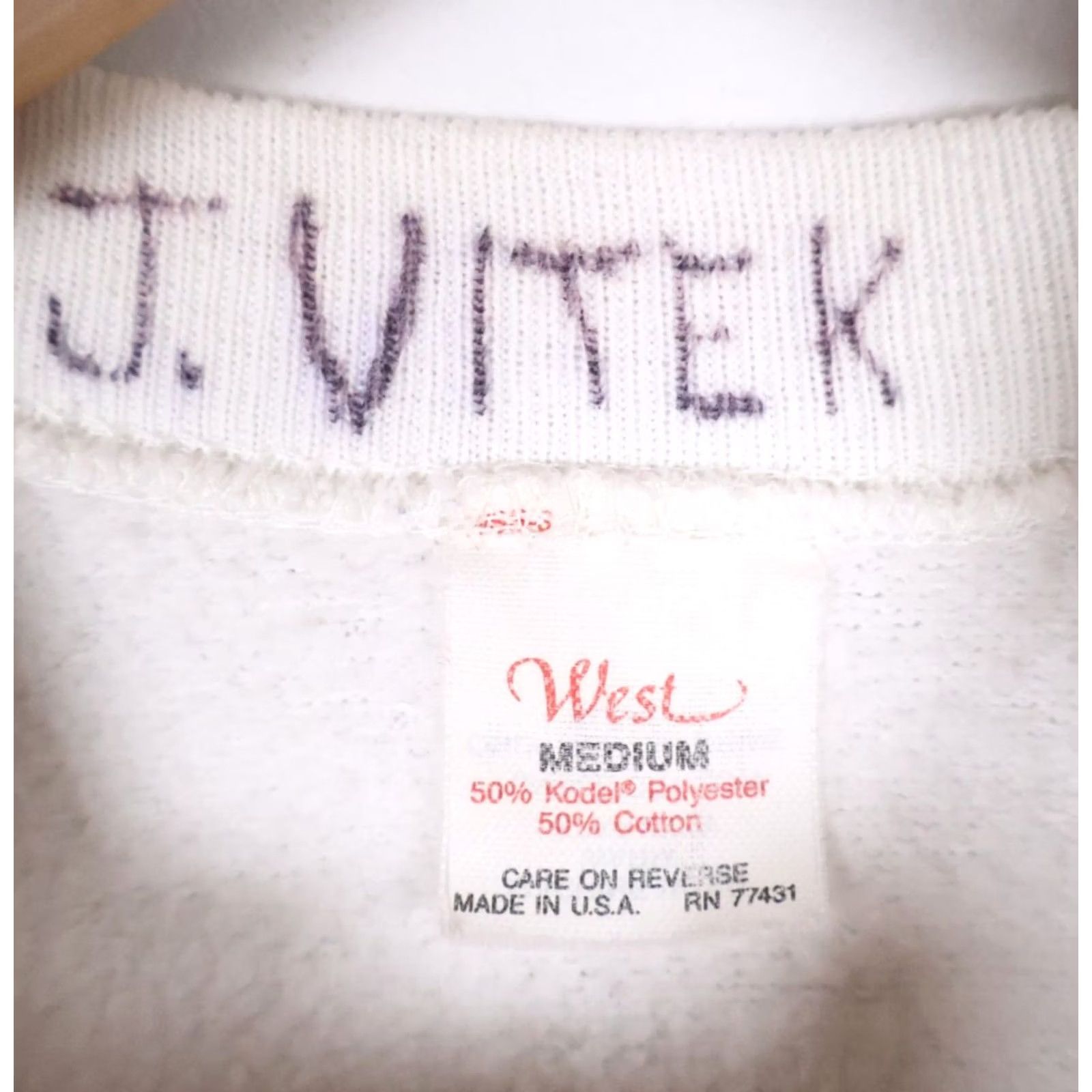 Vintage VINTAGE West Sweatshirt Women M White Raglan 80s Panda Print Pullover Crew Neck Lightweight Fleece Size M / US 6-8 / IT 42-44 - 3 Thumbnail