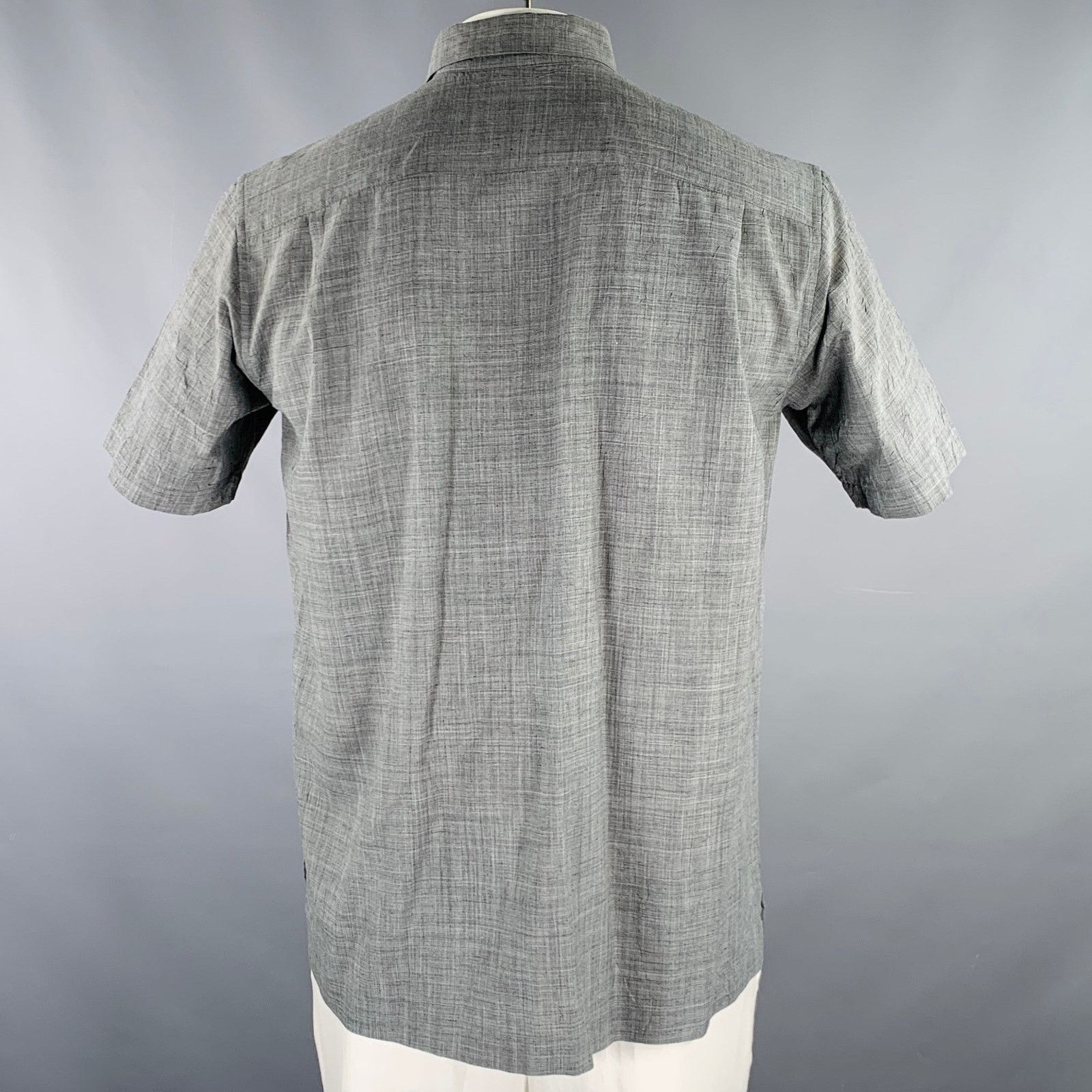 Issey Miyake Size L Grey Heather Polyester Linen Short Sleeve Shirt Size US L / EU 52-54 / 3 - 3 Thumbnail