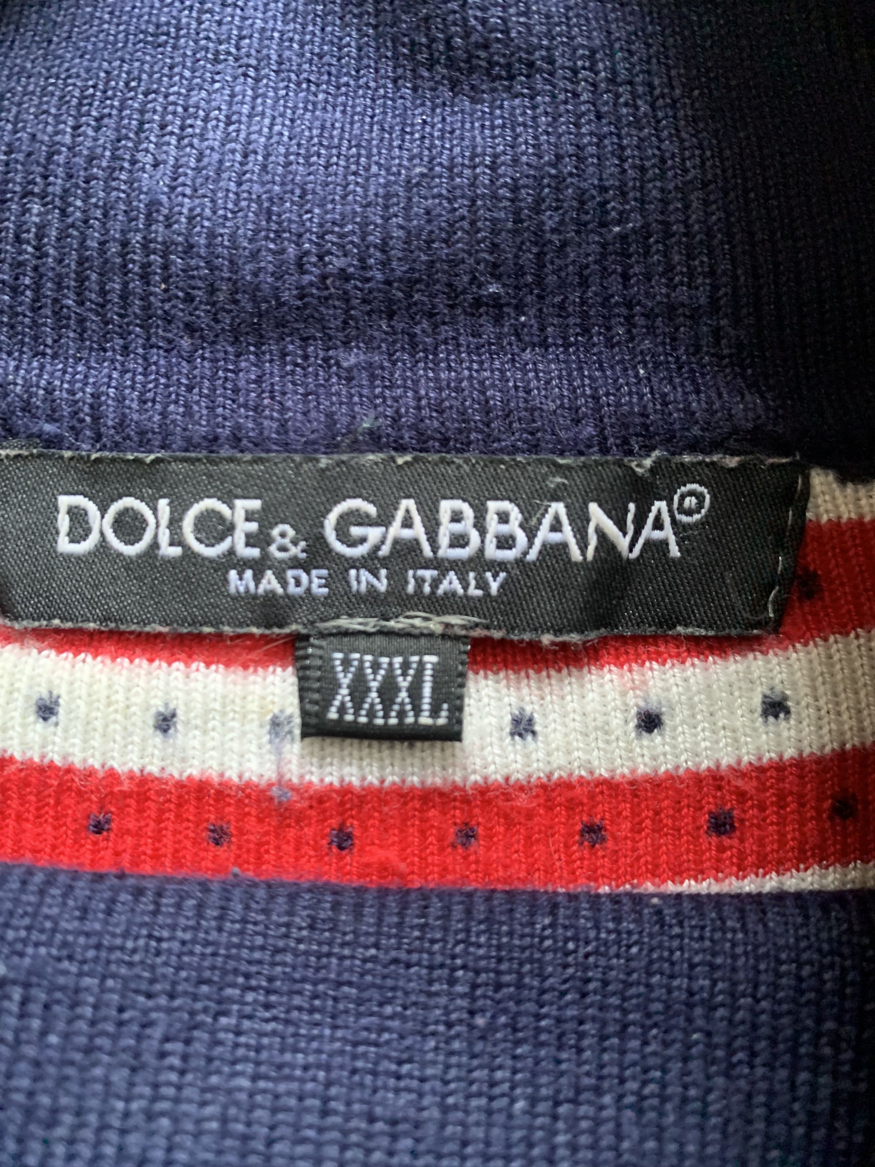 Dolce & Gabbana Vintage Blue Dolce & Gabbana Dot Cotton T-Shirt Size US XXL / EU 58 / 5 - 5 Thumbnail