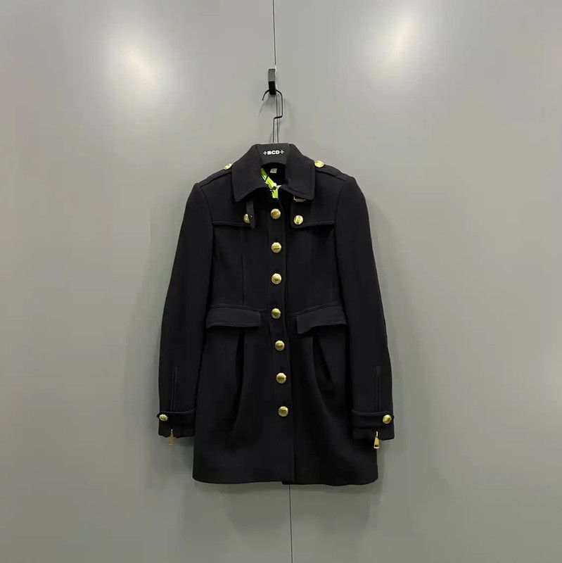 Burberry Burberry Women's Dark Blue Cotton Trench Coat Size ONE SIZE - 1 Thumbnail