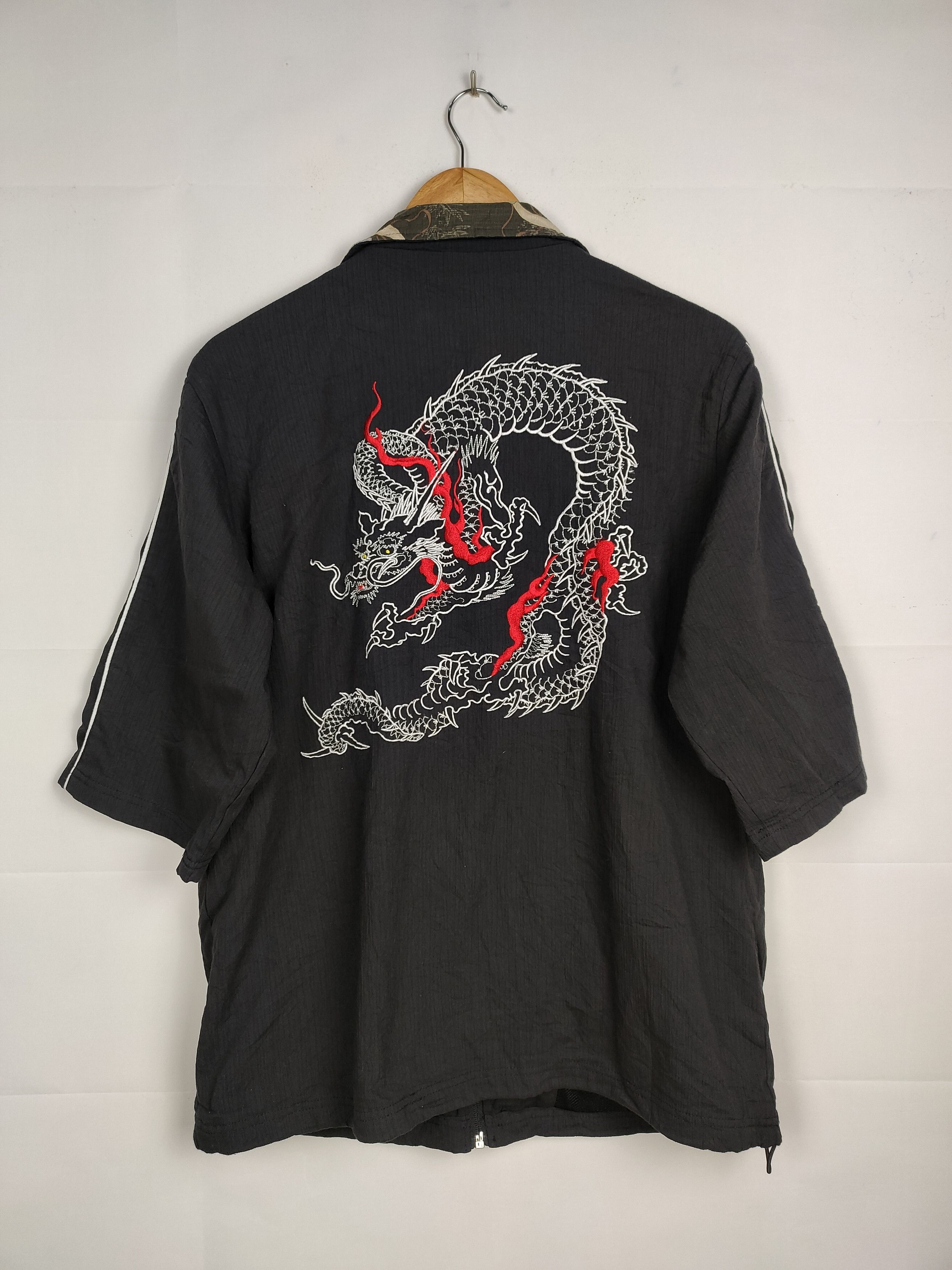 Japanese Brand Dragon Embroidery Light Zipper Jacket Size US L / EU 52-54 / 3 - 1 Thumbnail