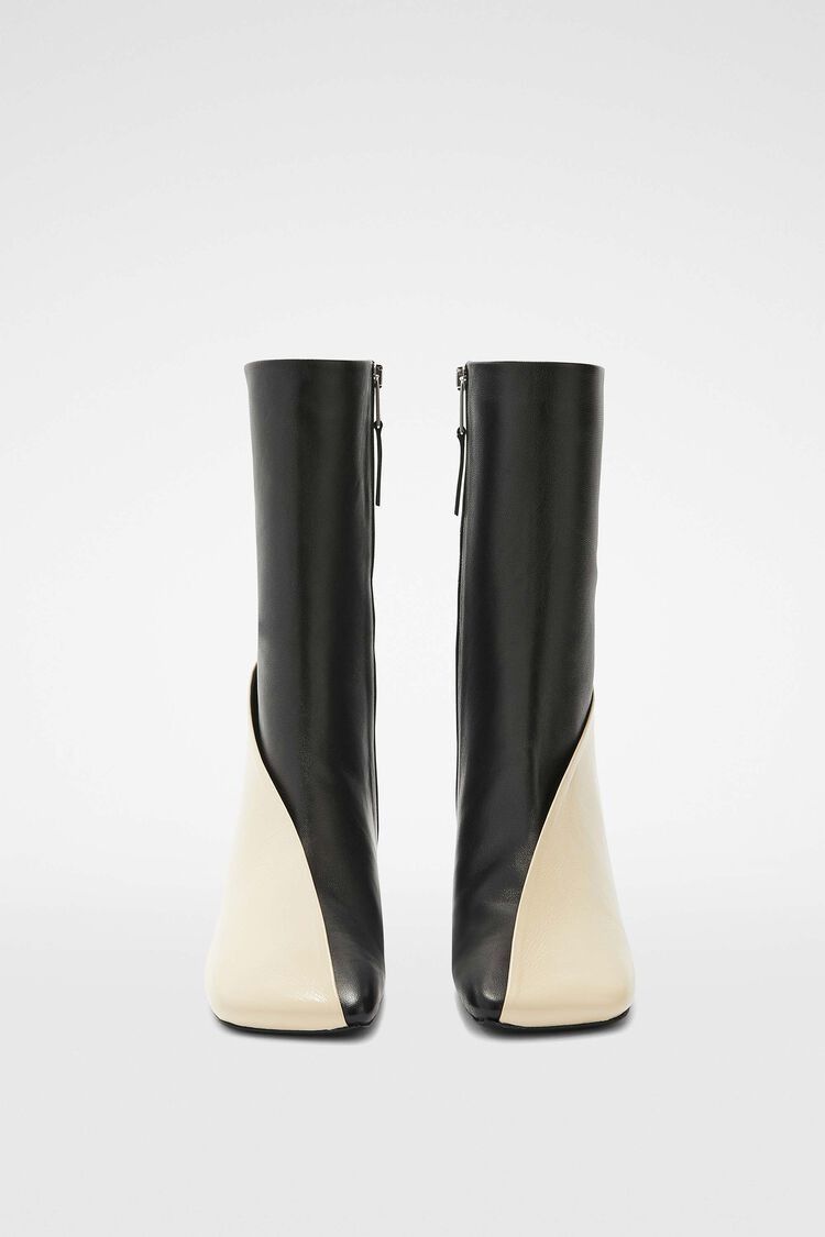 Jil Sander o1w1db10825 Ankle Boots in Black/Cream Size US 9 / IT 39 - 2 Thumbnail