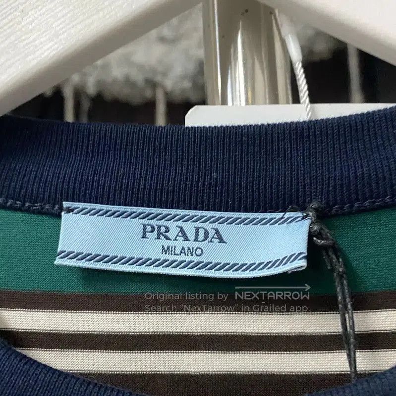 Prada Prada Striped Men's T-Shirt in Green and Brown. Size US M / EU 48-50 / 2 - 6 Thumbnail