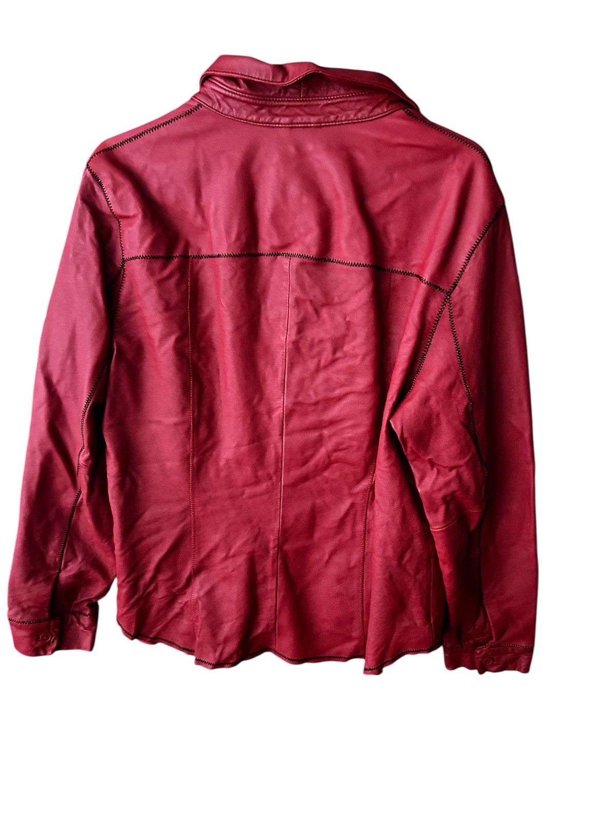 Willi Smith Vintage Willi Smith 100% Lamb Leather Shacket - Brick Red - Size XL / US 12-14 / IT 48-50 - 2 Thumbnail