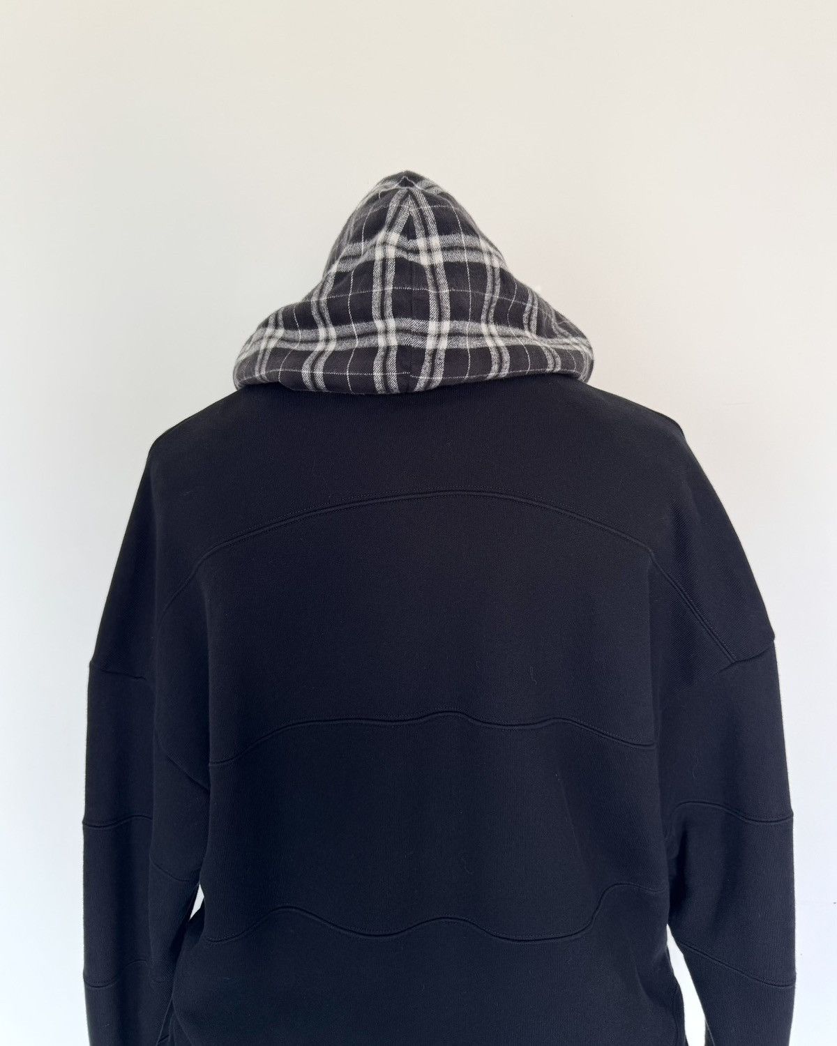 Balenciaga BALENCIAGA FW 18 Plaid Patchwork Hoodie Size US XS / EU 42 / 0 - 4 Thumbnail