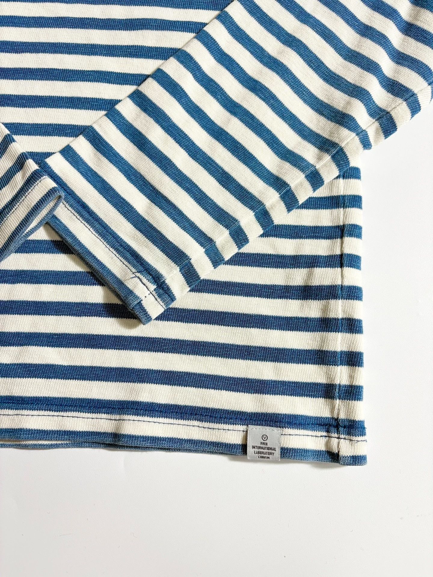 Visvim Visvim Border Long Indigo Stripe Longsleeve Size US S / EU 44-46 / 1 - 3 Thumbnail