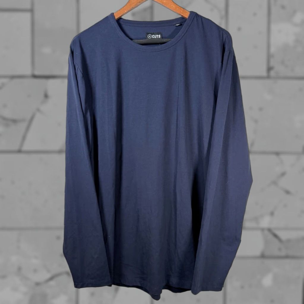 Cuts CUTS Curve-Hem Athletic Long Sleeve Shirt Men XXL Blue T-Shirt Athletic Fit 2XL Mens Size US XXL / EU 58 / 5 - 1 Thumbnail