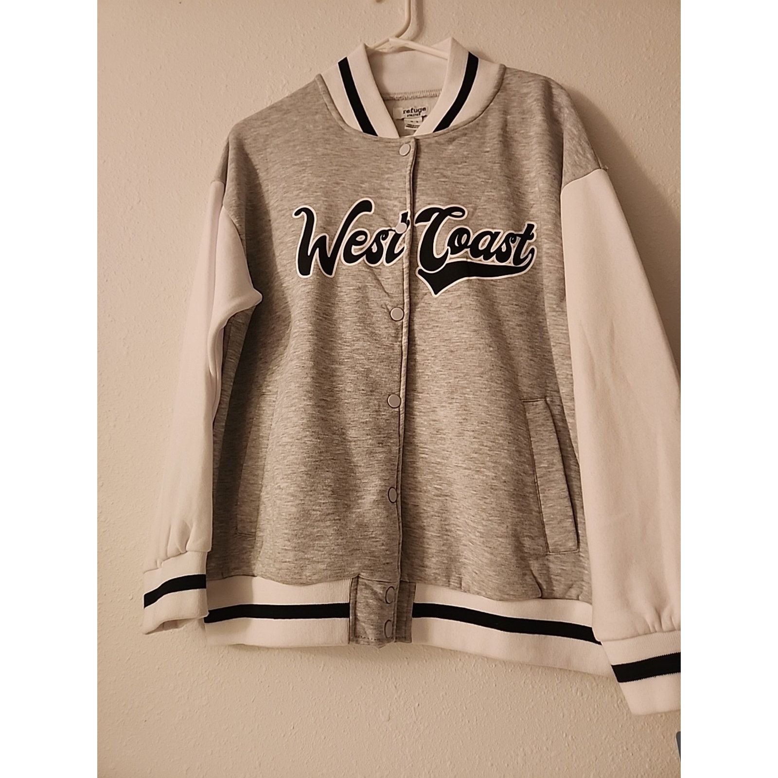Other Refuge Athletic West Coast Script Gray Varsity Jacket Size M Size M / US 6-8 / IT 42-44 - 2 Thumbnail