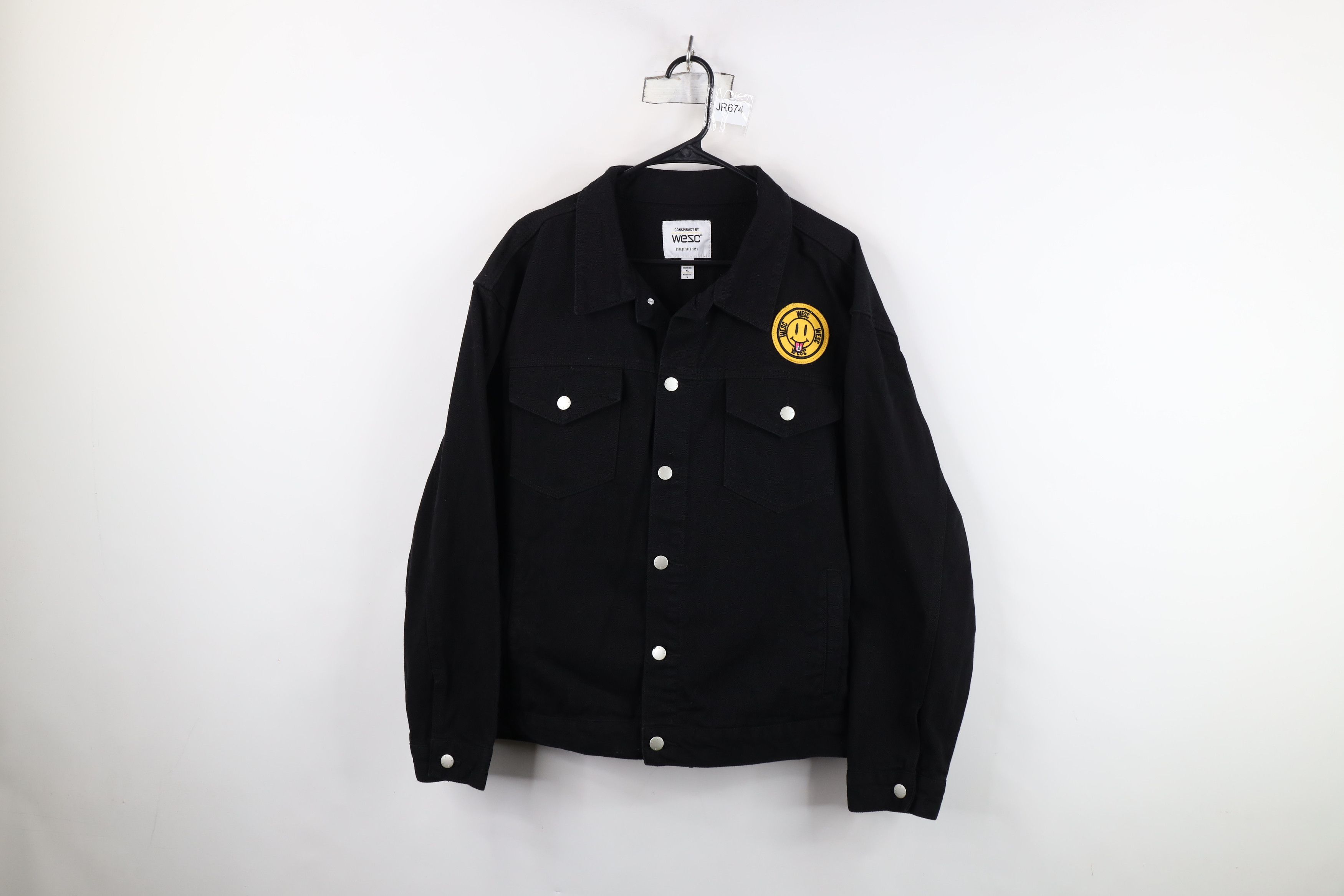 WeSC WESC Streetwear Happiness Smiley Face Denim Trucker Jacket Size US L / EU 52-54 / 3 - 1 Thumbnail