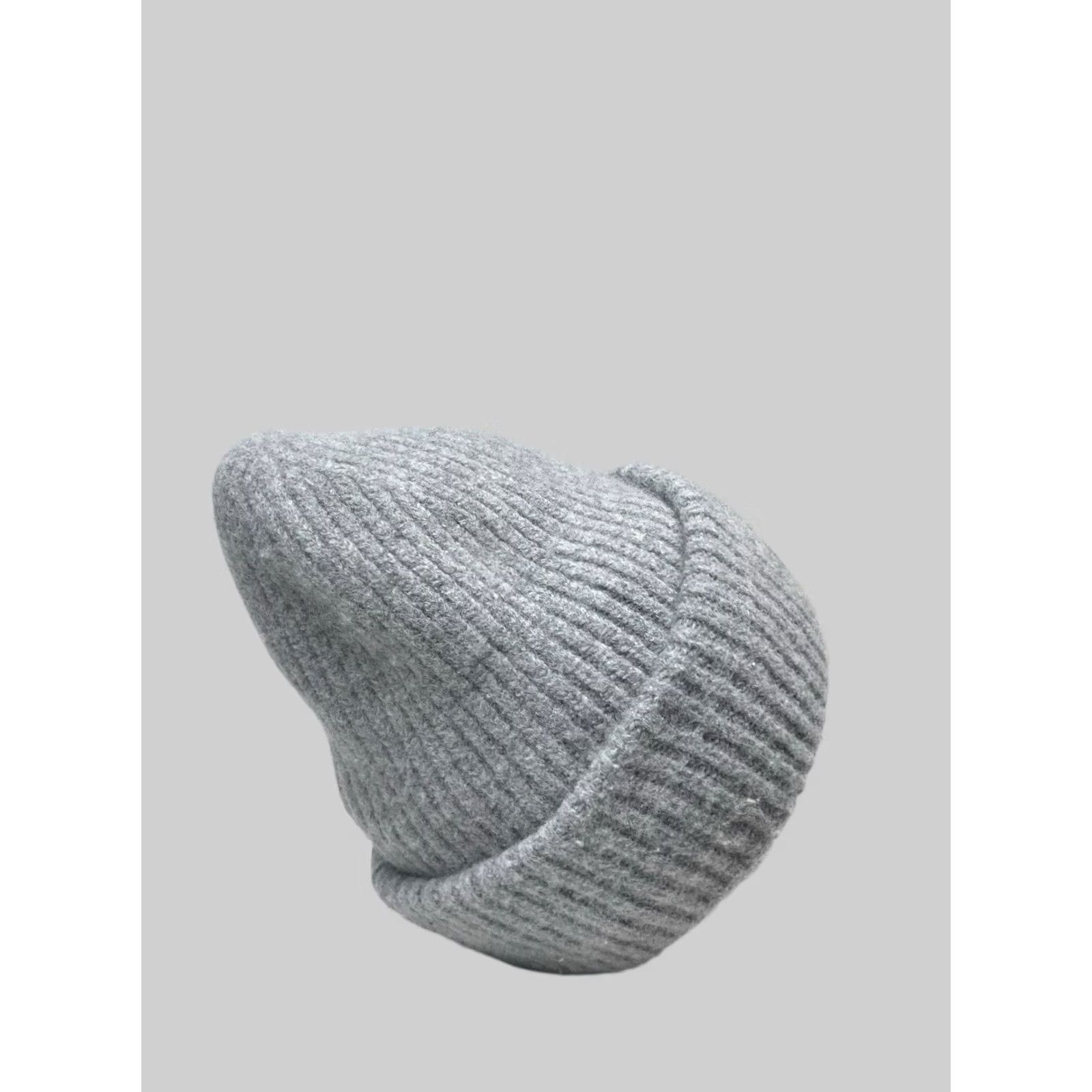 Acne Studios Acne Studios Beanie Wool Hat Men One Size Gray Wool Beanie Winter Fall Spring Casual Mens Size ONE SIZE - 5 Thumbnail