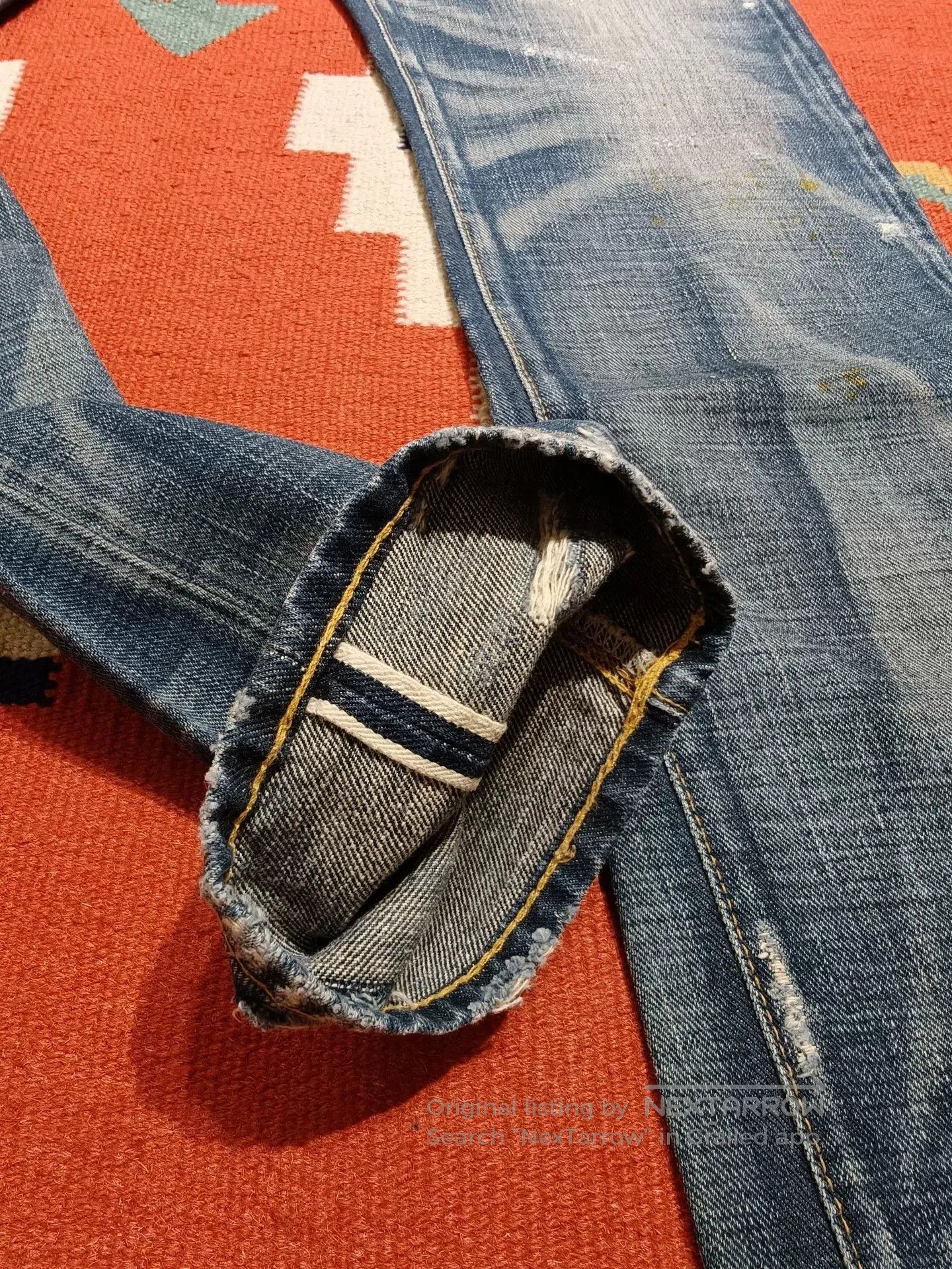 RRL Ralph Lauren RRL Distressed Red Selvedge Denim Jeans. Size US 29 - 5 Thumbnail