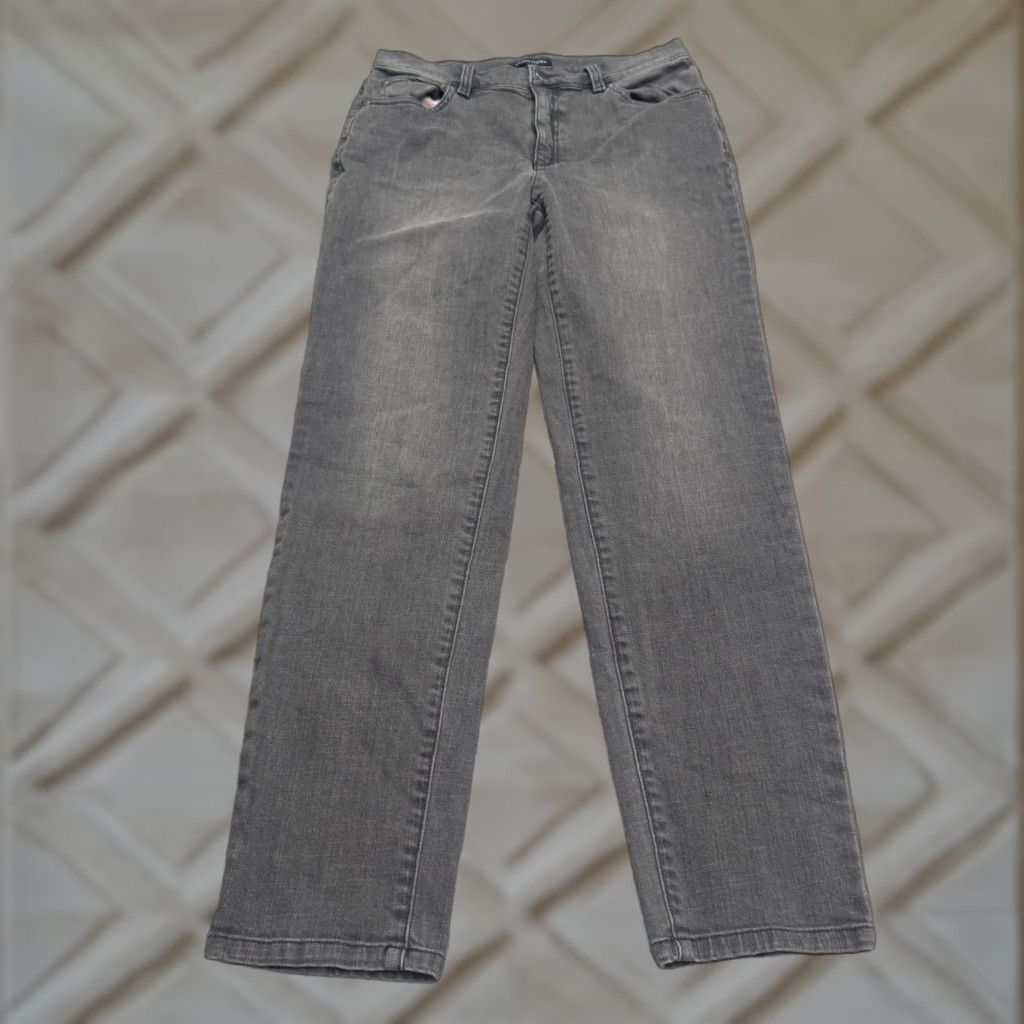 Eileen Fisher VINTAGE Eileen Fisher Slim Straight Denim Jeans Women XS Gray High Rise Stone Wash 29x29 Size 26" / US 2 / IT 38 - 1 Thumbnail