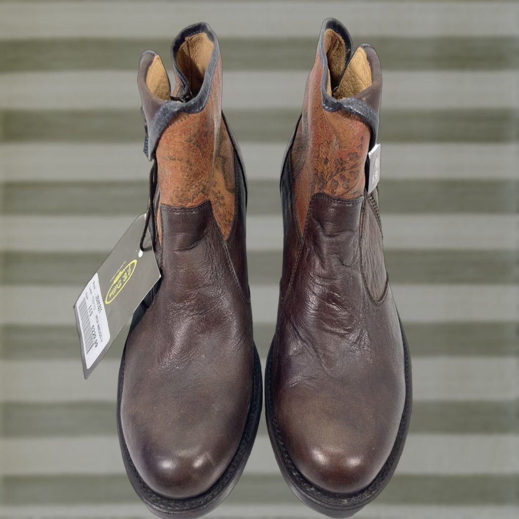 Vintage J.B. Dillon Ankle Boots Women Size 8.5 B Brown Leather Side Zip 2 Inch Heel NWT Size US 9 / IT 39 - 1 Thumbnail