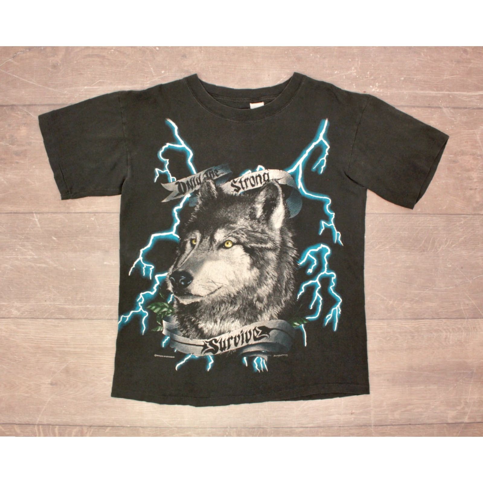 Vintage VINTAGE USA Thunder Wolf TShirt Mens L Black 1990s Graphic Tee T USA Shirt World Size US L / EU 52-54 / 3 - 2 Thumbnail