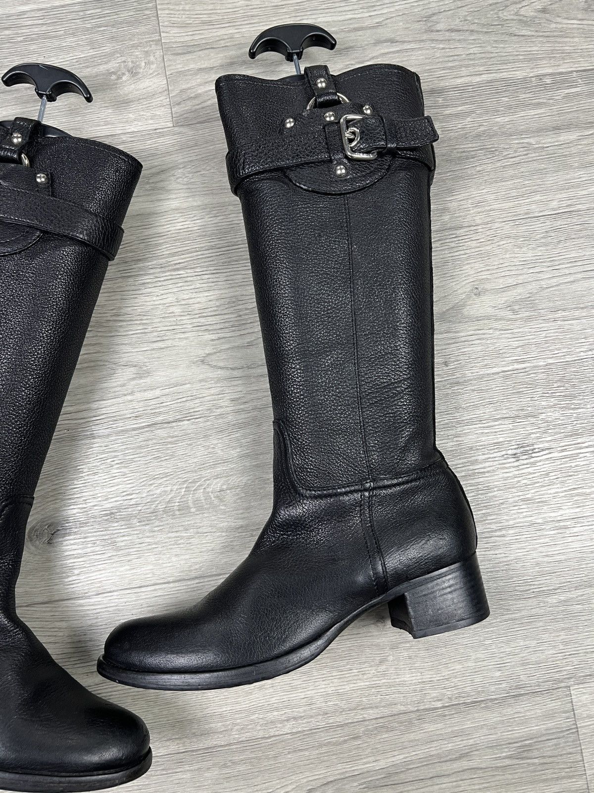 Car Shoe Car Shoe By Prada Biker Riding Knee High Boots Size US 9 / IT 39 - 3 Thumbnail