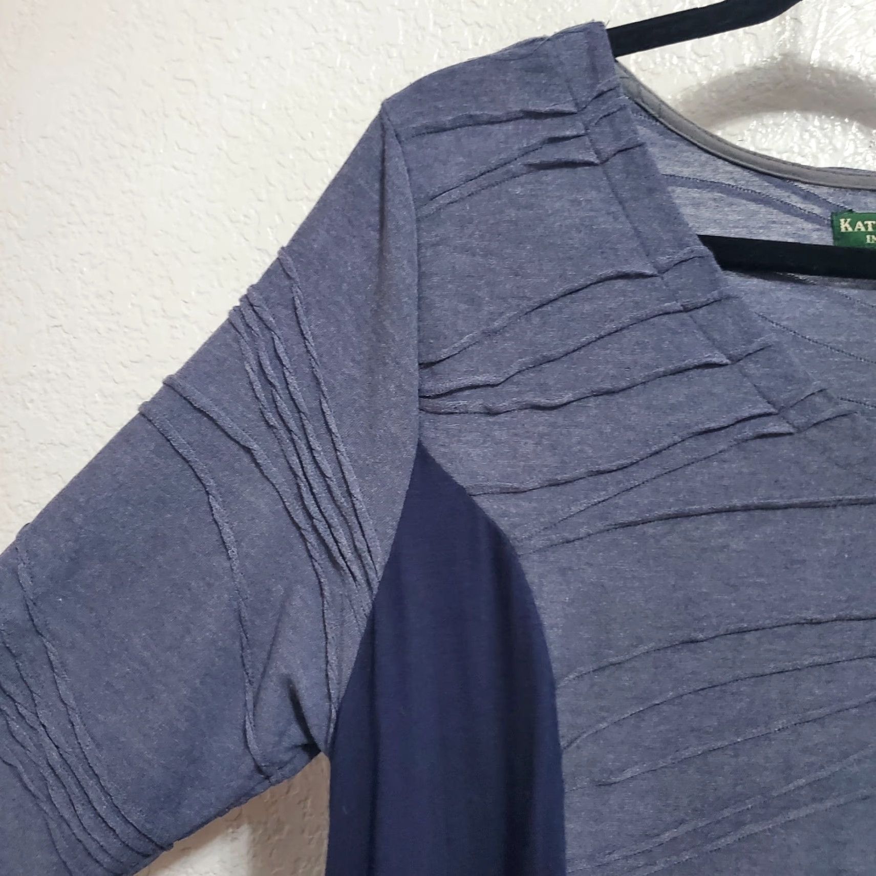 Kathmandu Kathmandu Imports Tunic Dress Women M Blue Wavy Texture Pockets Lagenlook Boho Size M / US 6-8 / IT 42-44 - 5 Thumbnail