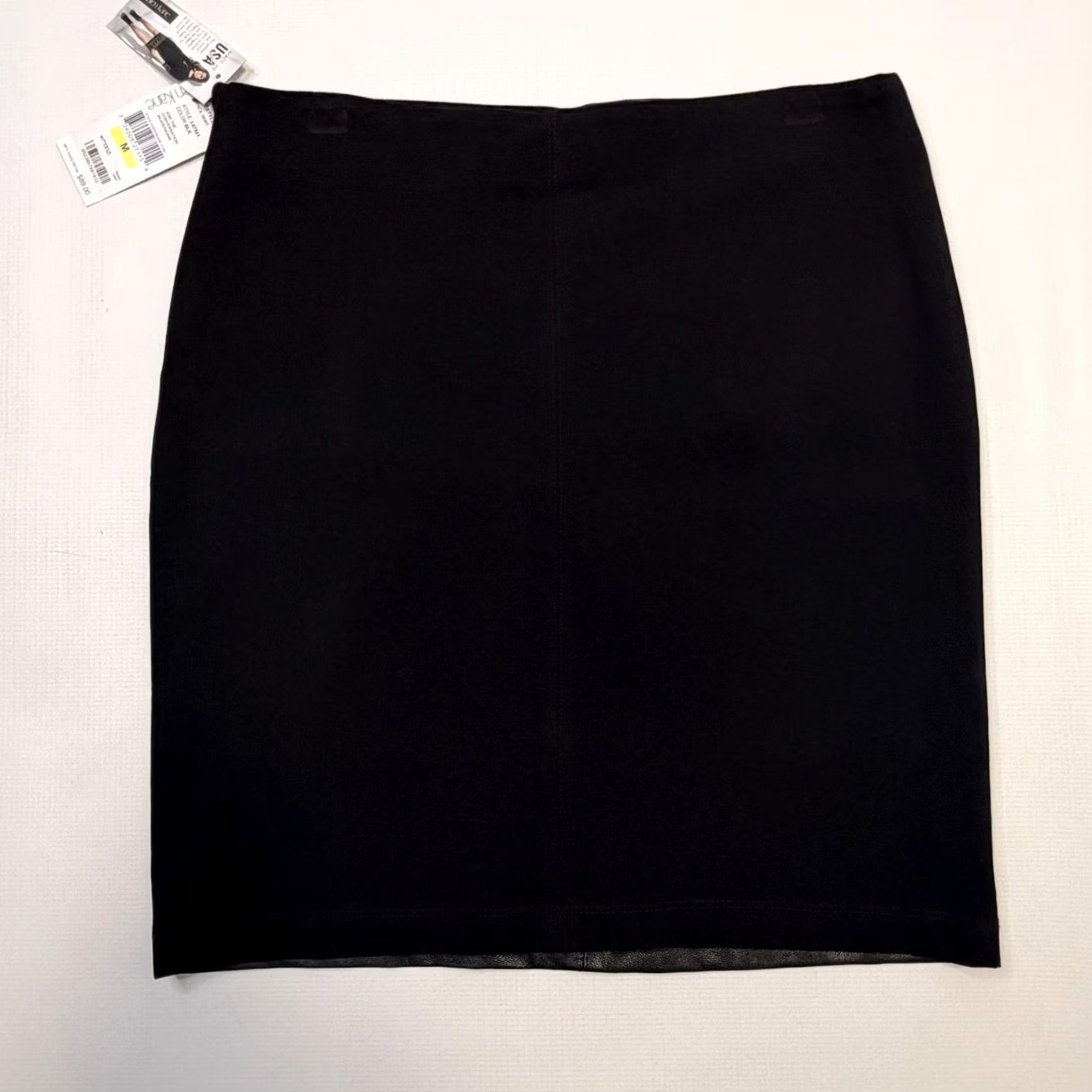 Vintage Karen Kane Skirt Womens M Black Faux Leather Pencil Lined Stretch USA Pull On Size 32" / US 10 / IT 46 - 7 Thumbnail
