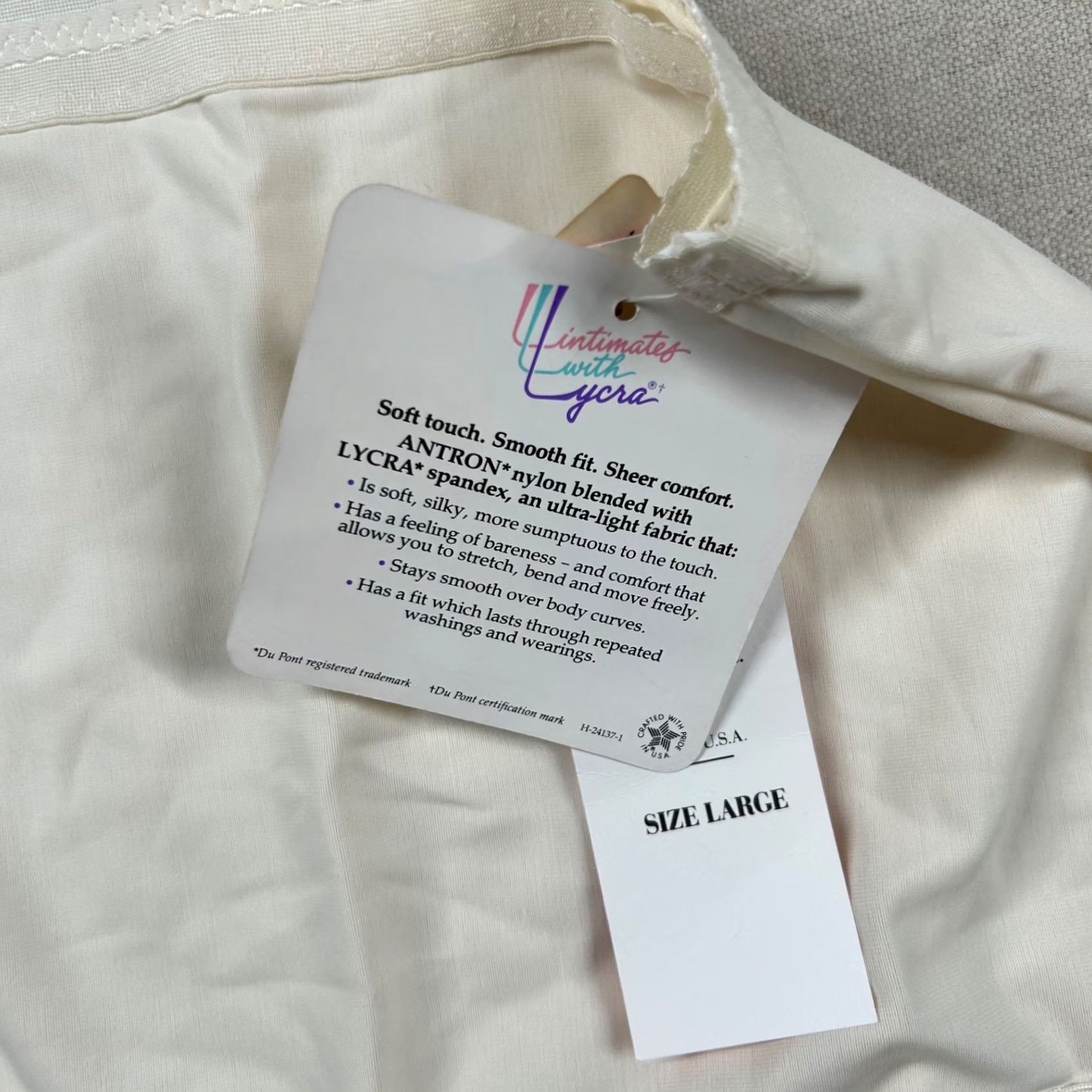 Vintage VINTAGE Shadowline Lingerie Womens L Nylon Stretch Ultralight Granny Panty 80s Ivory Nylon L ShadowLine Secretary/Geek Womens 1980s Size 36" / US 14 / IT 50 - 6 Thumbnail