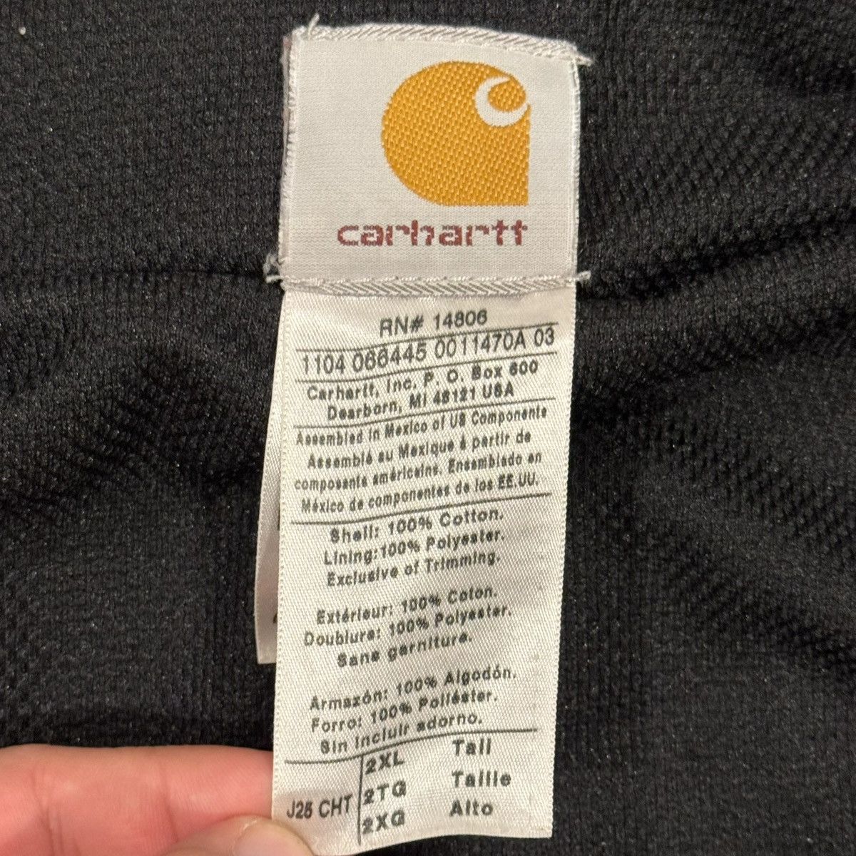 Carhartt Vintage Faded Black Carhartt Hoodie Zip Up Jacket Size US XXL / EU 58 / 5 - 3 Thumbnail
