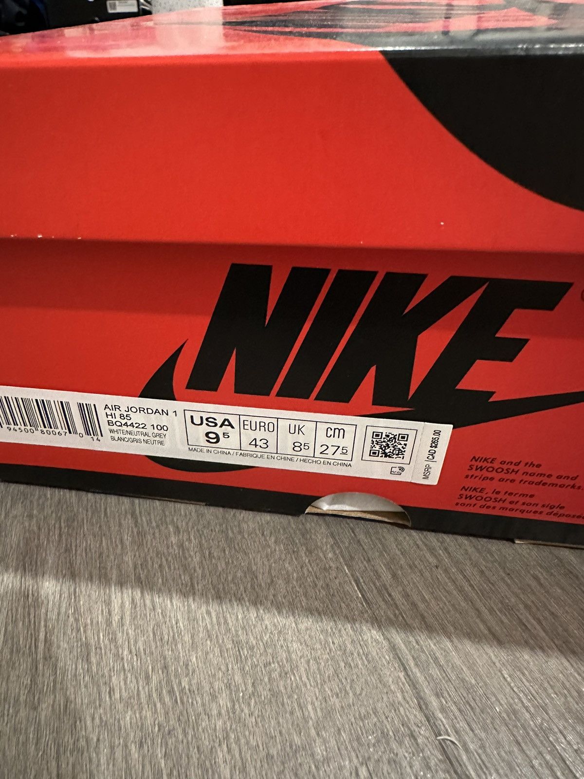 Jordan Brand × Nike Air Jordan 1 High 85 Neutral Gray Size US 9.5 / EU 42-43 - 9 Thumbnail