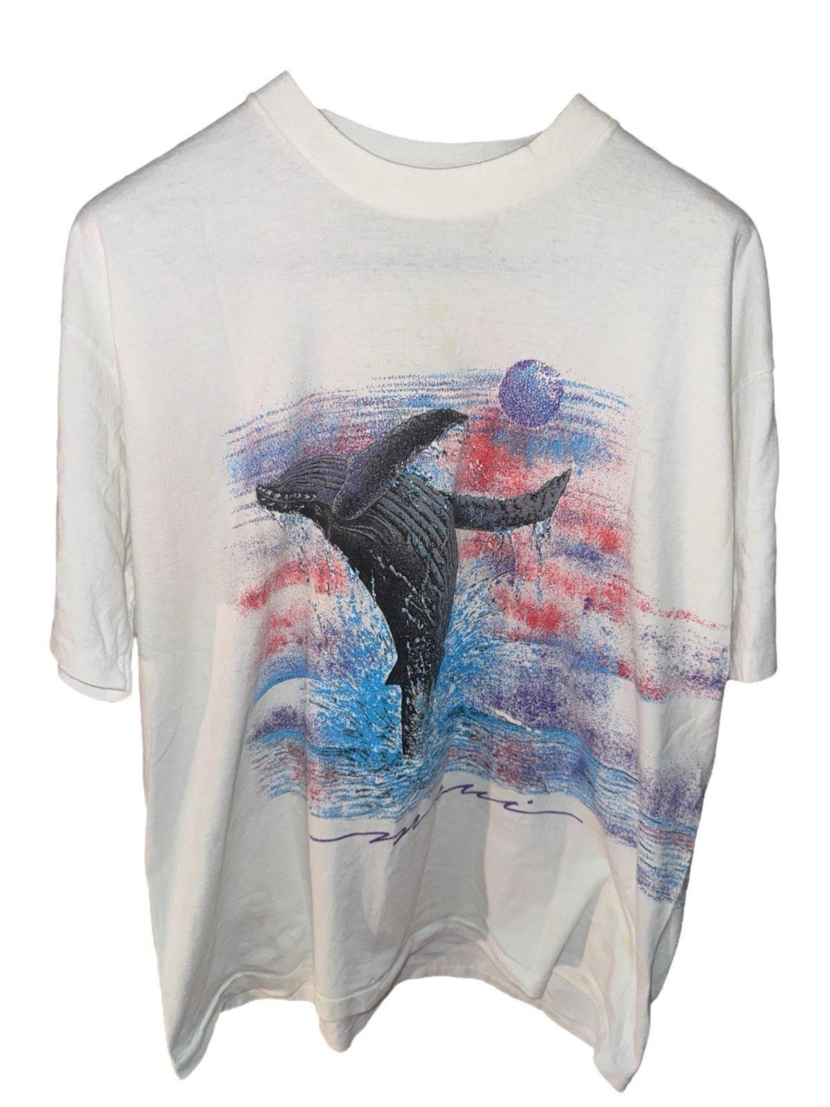 Designer Vintage Humpback Whale Animal Ocean Tee Shirt Sz XL Size US XL / EU 56 / 4 - 1 Thumbnail
