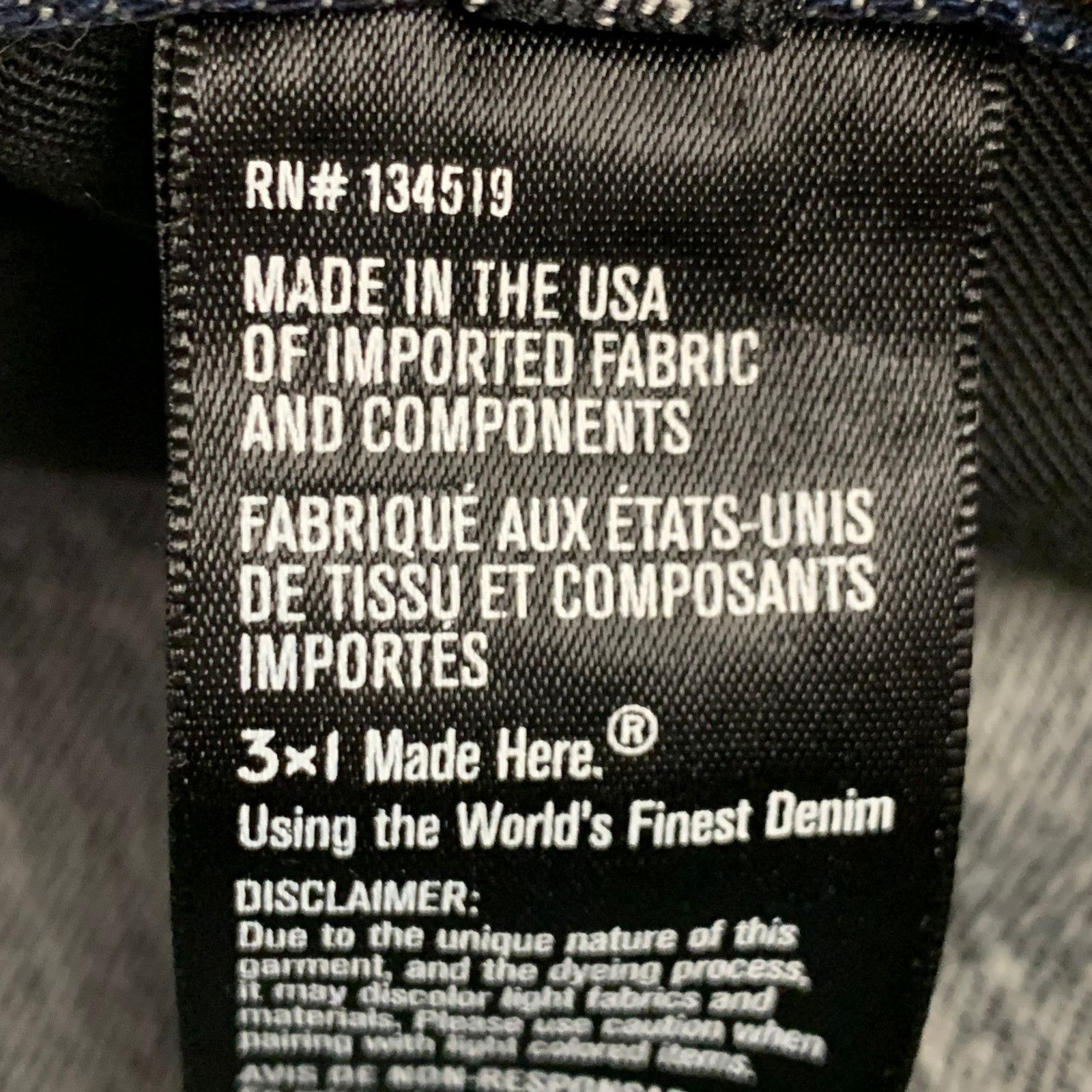 Other 3 X 1 Indigo Cotton Selvedge Twill Contrast Stitch Button Size US 36 / EU 52 - 8 Thumbnail