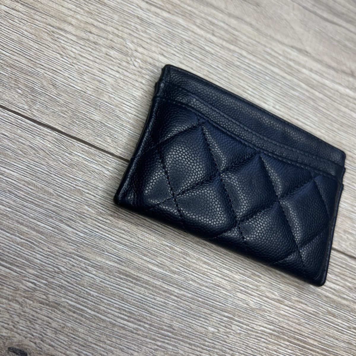 Chanel Chanel Chain Logo Quilted Black Leather Card Holder Wallet Size ONE SIZE - 8 Thumbnail