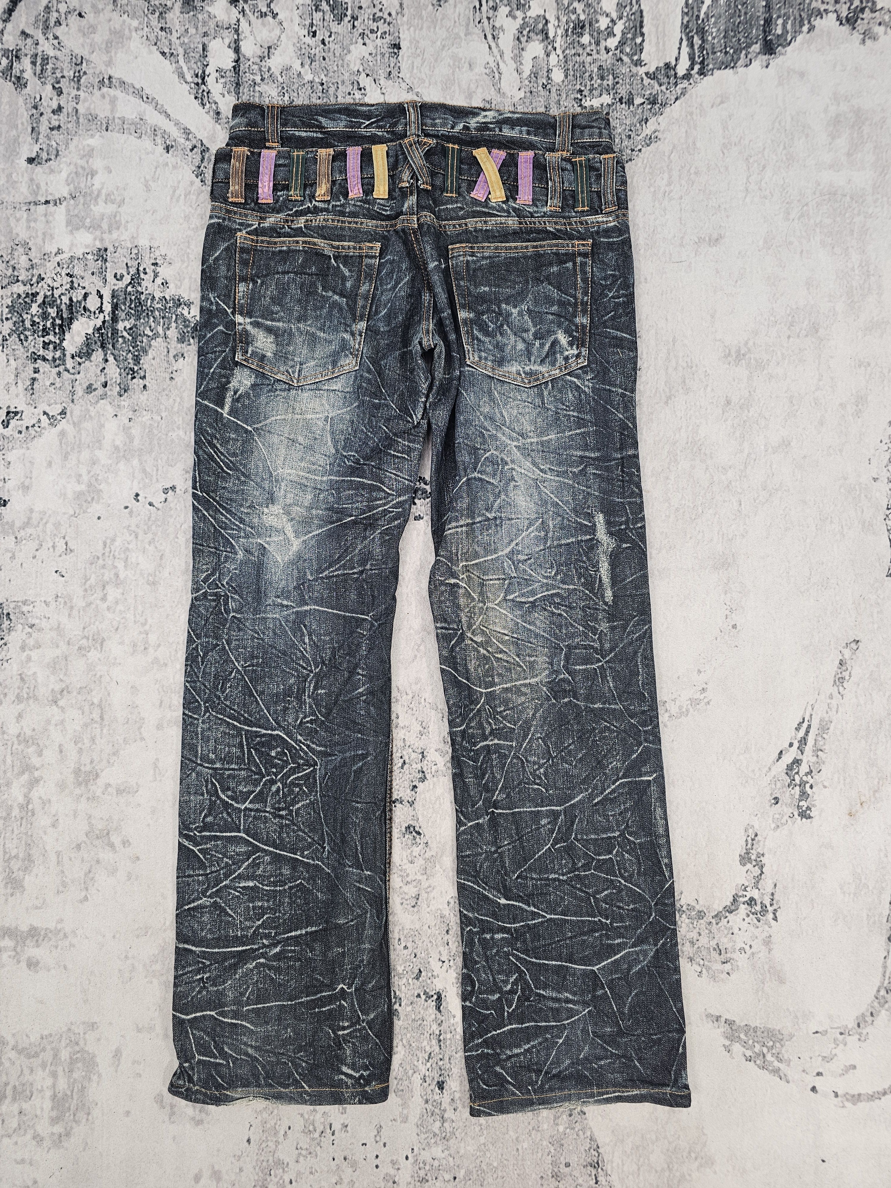 Japanese Brand NYLAUS CLOTHING Double Waist Punk Jeans JB0247 Size 32x31 Size US 32 / EU 48 - 2 Thumbnail