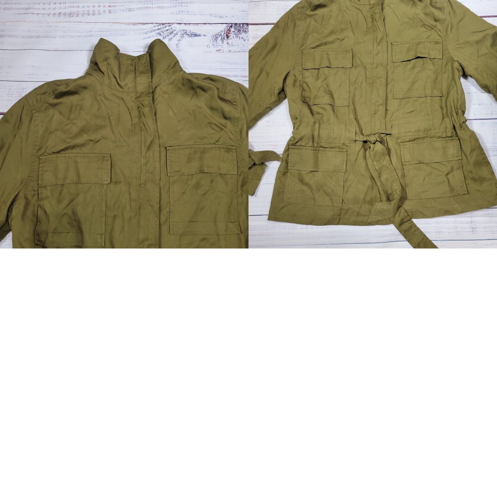 Olive VINTAGE Scoop Women’s Olive Green Military Jacket - Lined, Cargo Utility, Size S, Green, Lyocell, Military Style, New, Jacket, Women, Size S Size S / US 4 / IT 40 - 8 Thumbnail