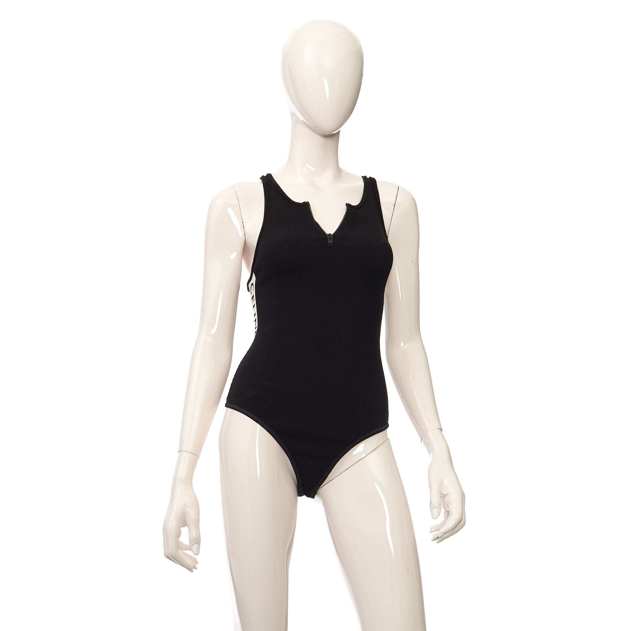 Celine Black Celine Athletic Knit Zipped Bodysuit Size M / US 6-8 / IT 42-44 - 1 Thumbnail