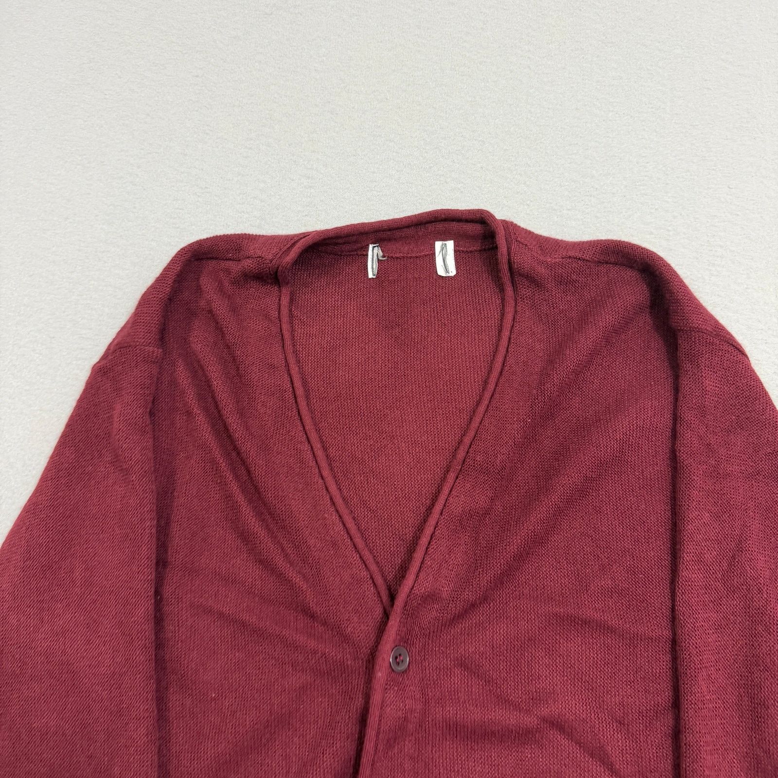 Vintage Vintage Geometric Knit Cardigan Sweater Men's Large Red Size US L / EU 52-54 / 3 - 3 Thumbnail