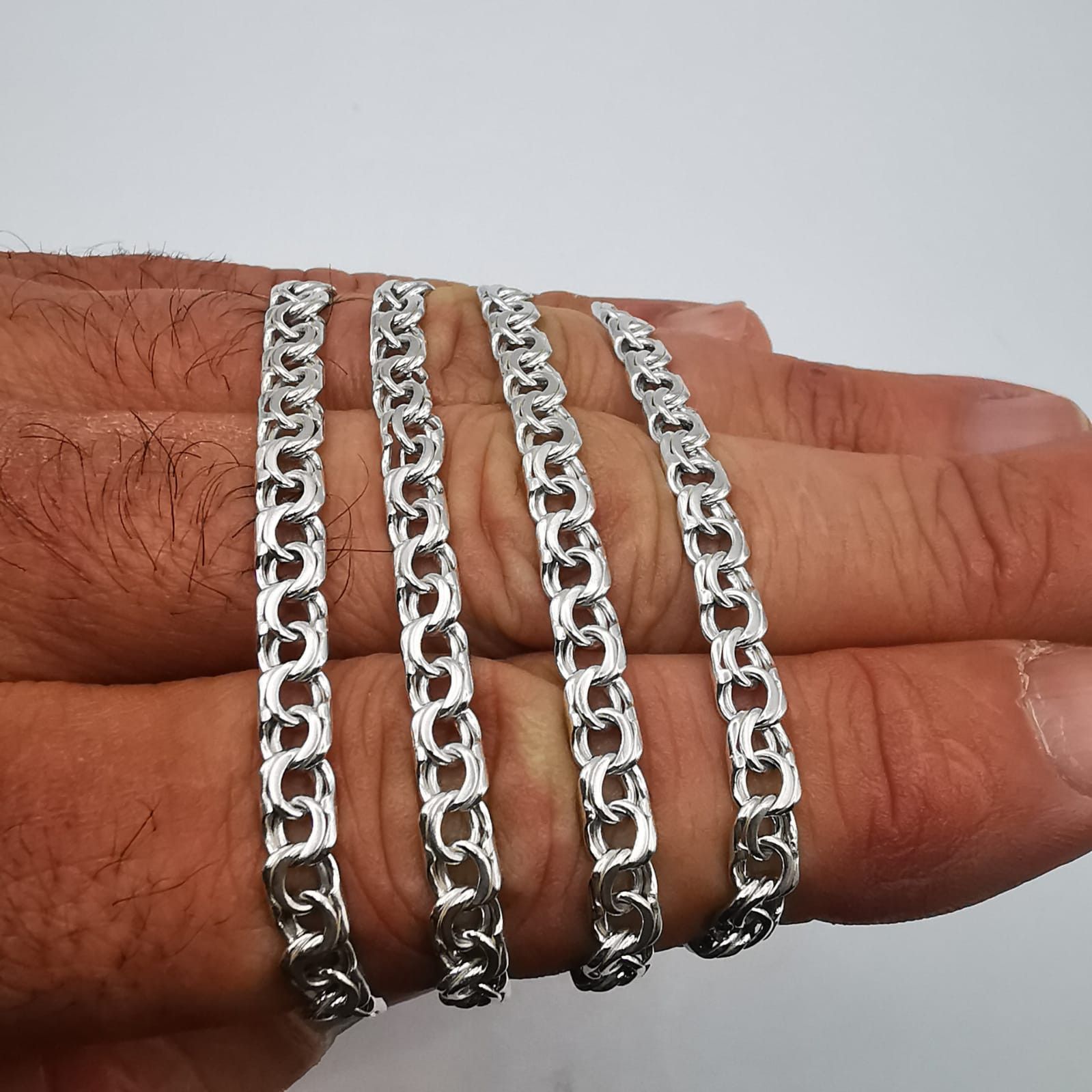Sterling Silver Vintage Jewelry Chain, 925 Sterling Silver, Signed 17,85g Size ONE SIZE - 7 Thumbnail