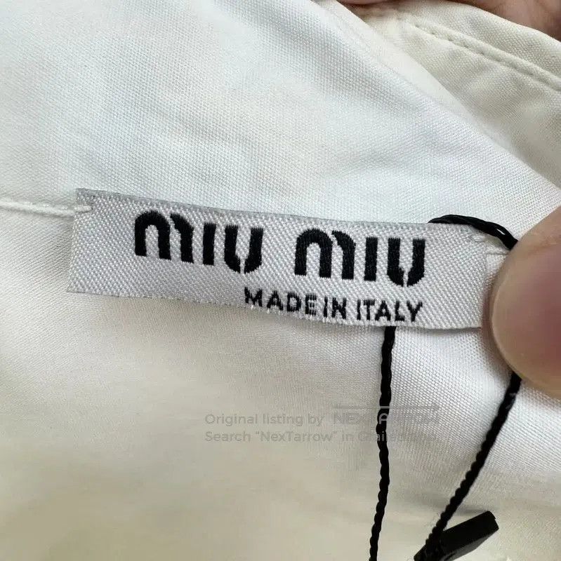 Miu Miu Miu Miu White Cotton Embroidered Logo Crop T-shirt . Size S / US 4 / IT 40 - 5 Thumbnail