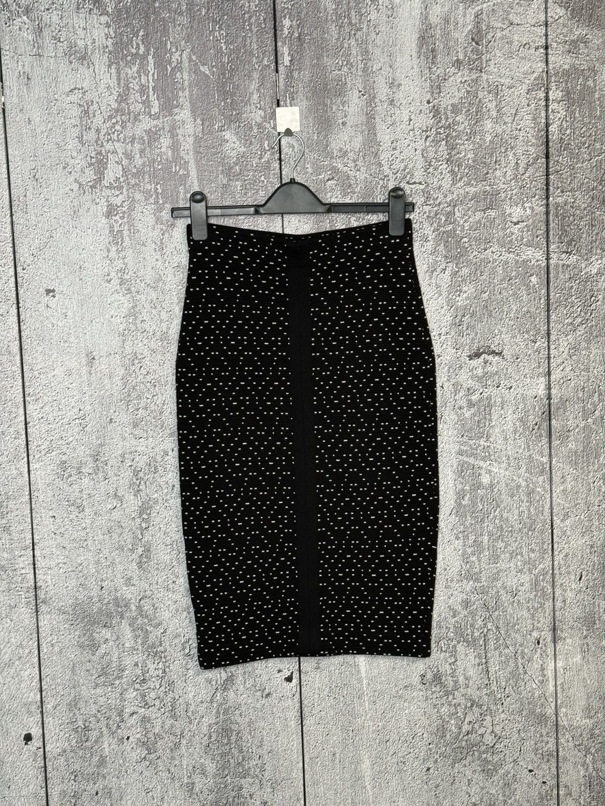 Armani Emporio Armani Pencil Skirt Black White Pattern Stretch Midi Size 28" / US 6 / IT 42 - 6 Thumbnail