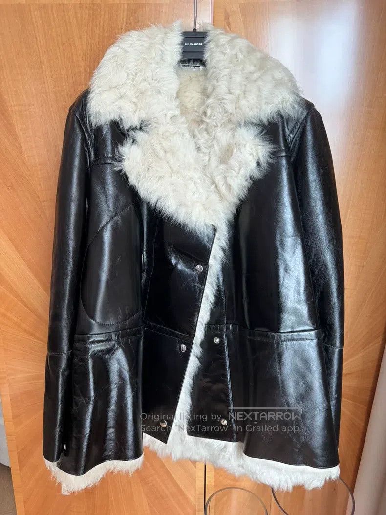 Jil Sander size 36 Leather lambskin fur coat made in Italy