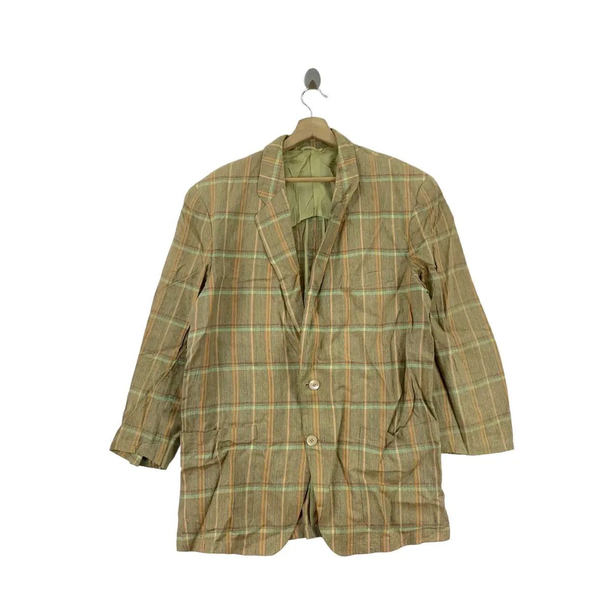 Vintage Vintage CHRISTIAN AUJARD PARIS HOMME Tartan Blazer Size 44R - 1 Thumbnail