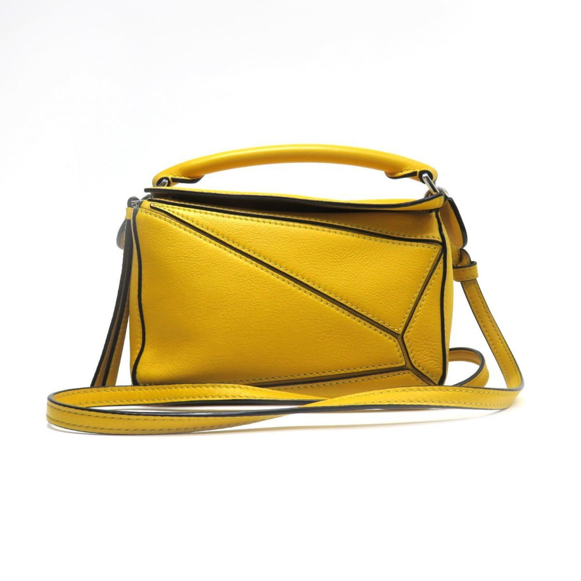 Loewe Puzzle Bag Mini Shoulder Handbag Calf Leather in Orange, Women's