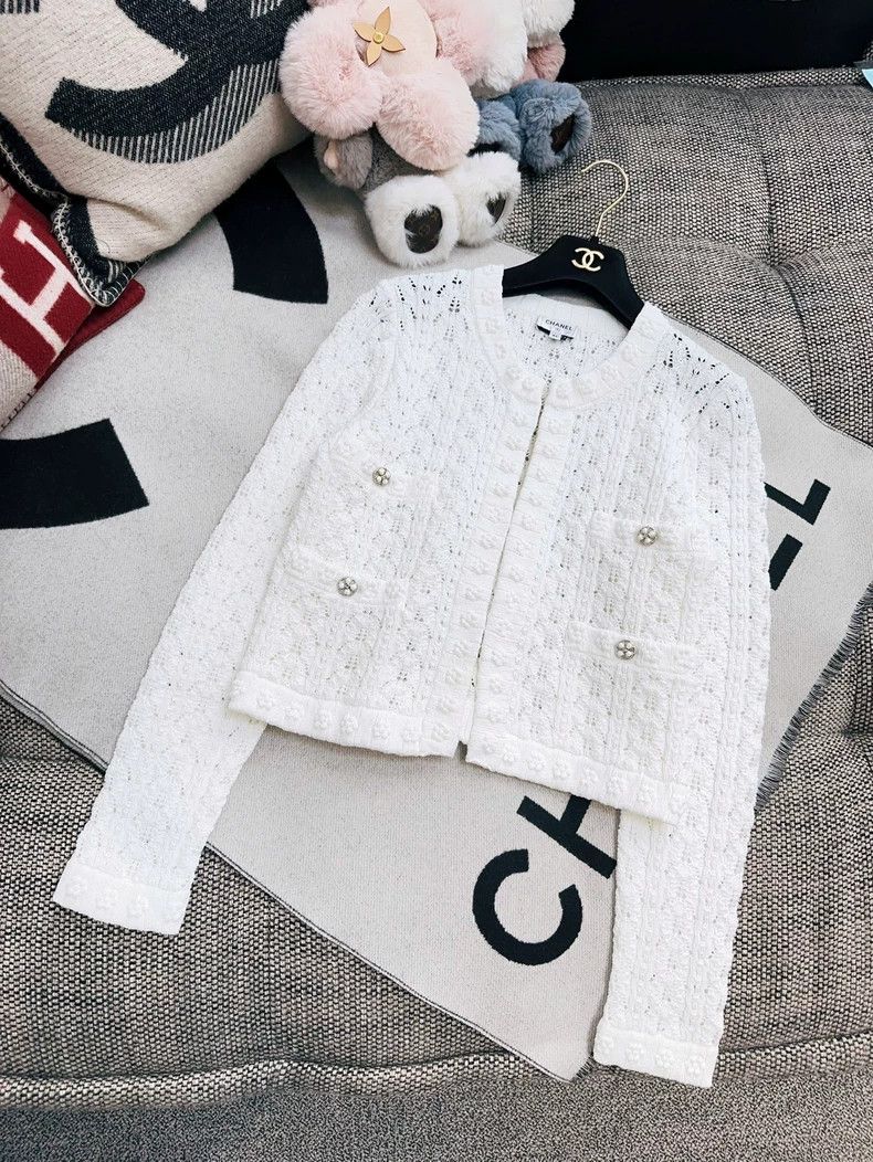 Chanel Chanel 24p white three-dimensional camellia long-sleeved k Size XXS / US 00 / IT 34 - 9 Thumbnail