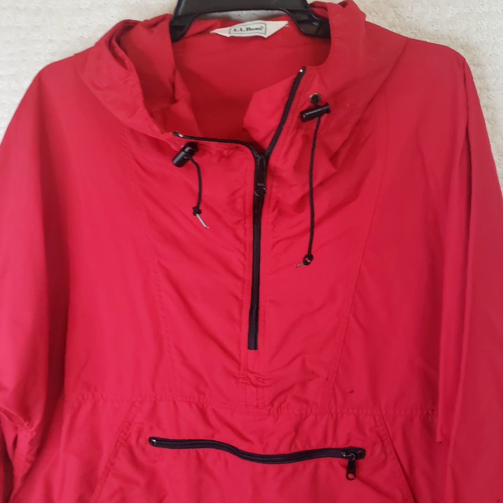 Vintage VINTAGE LL Bean Hooded Windbreaker Anorak Jacket Mens L Red Kangaroo Pouch Zip Pocketed 1/2 Zip Zipper/Storm Windbreaker Style Outdoor Size US L / EU 52-54 / 3 - 2 Thumbnail
