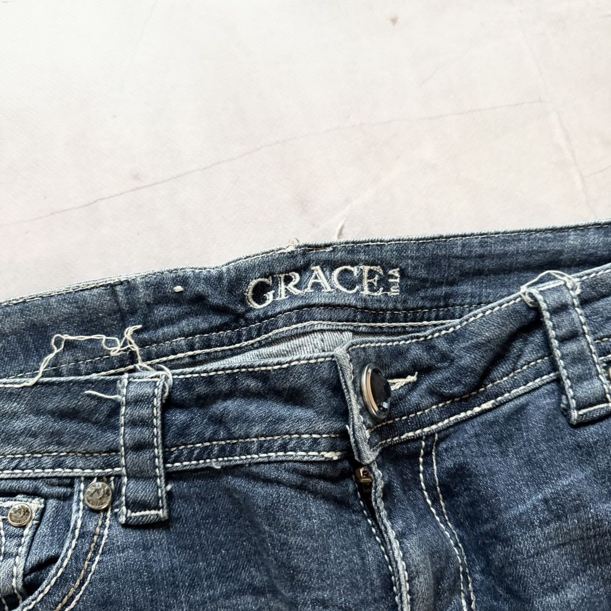 Undercover Y2K Crosses Hysteric Glamour Style ERD Jeans Ed Hardy Vibe Size 31" - 9 Thumbnail