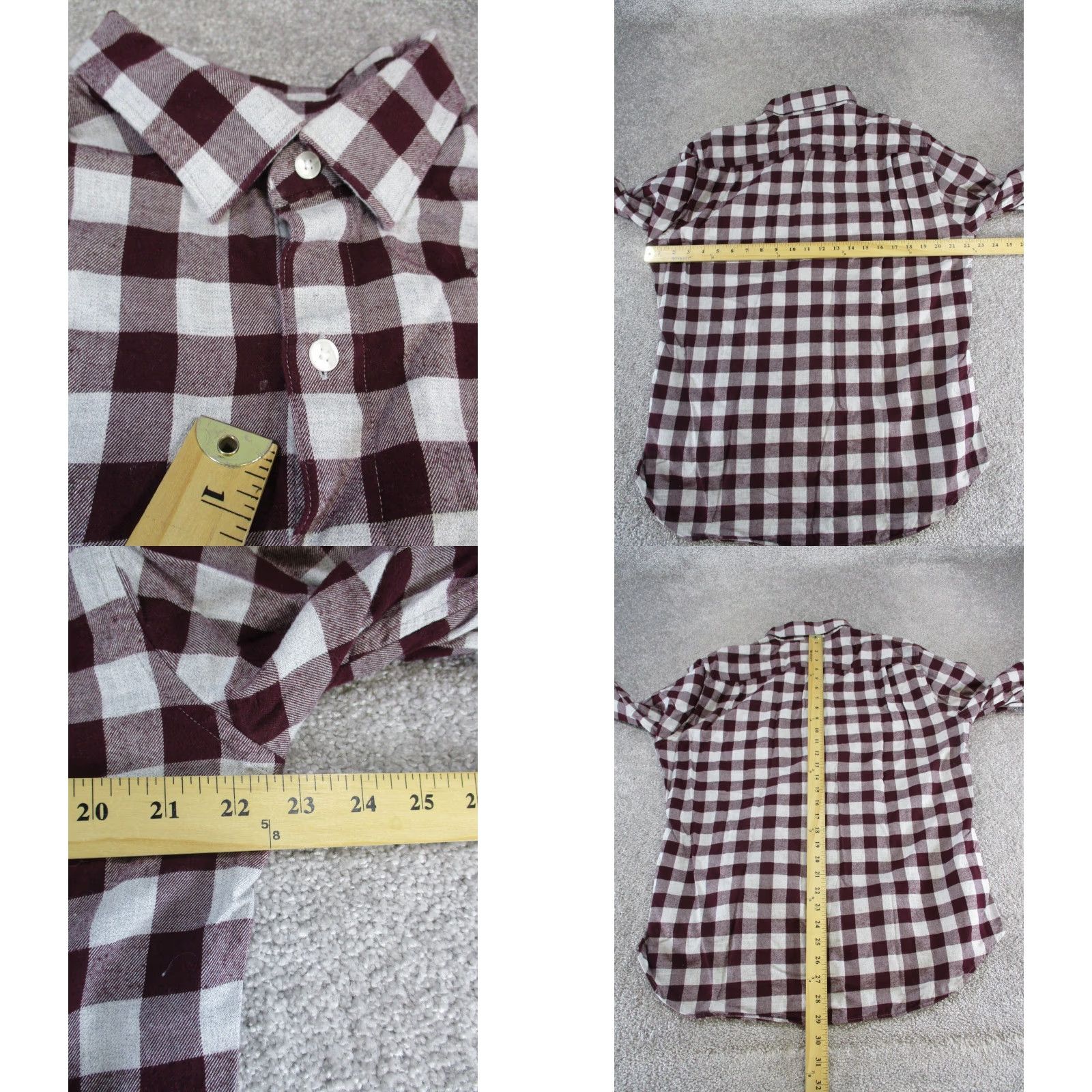Bonobos Bonobos Flannel Shirt Mens Large Burgundy Gray Cotton Size US L / EU 52-54 / 3 - 8 Thumbnail