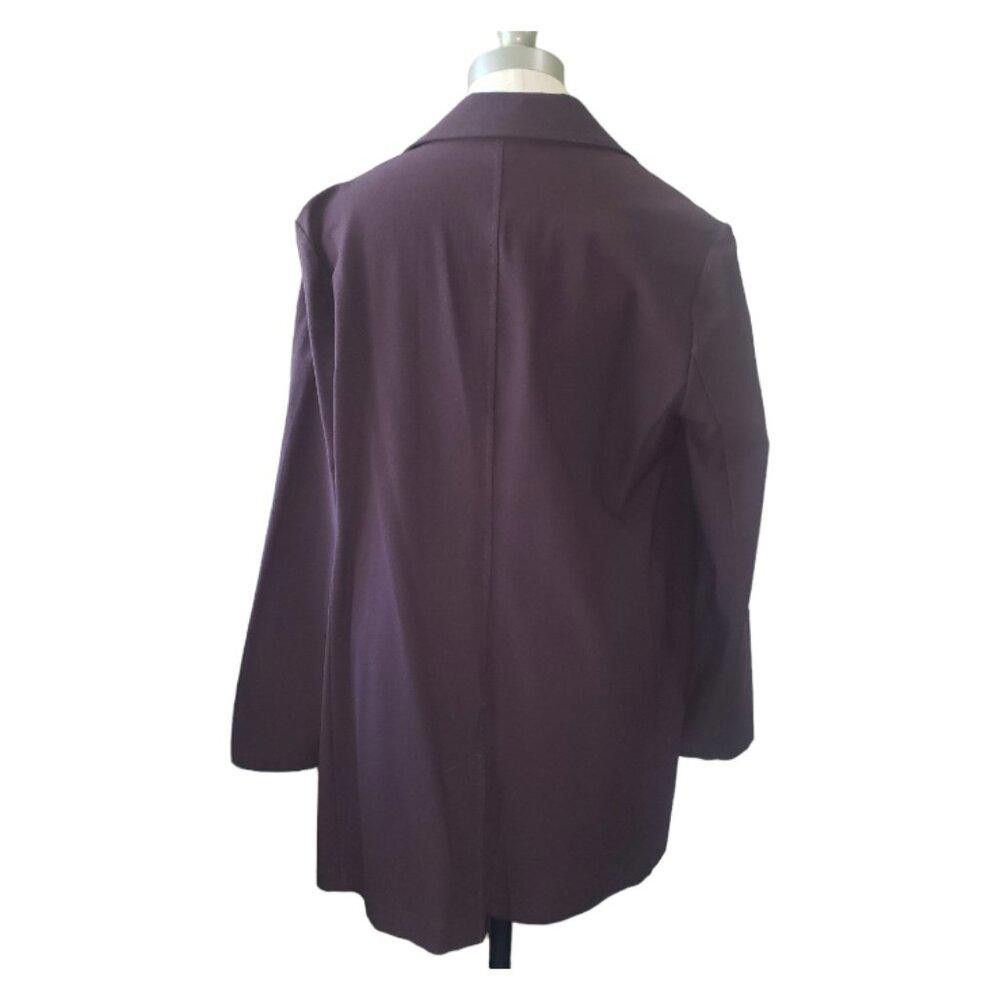 Eileen Fisher CT1614 Eileen Fisher Deep Plum Open Jacket M Size M / US 6-8 / IT 42-44 - 4 Thumbnail