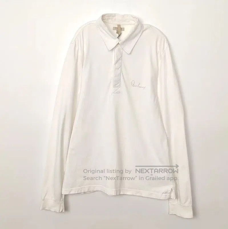 Burberry Burberry White Cotton Long Sleeve Polo Shirt. Size US M / EU 48-50 / 2 - 1 Thumbnail