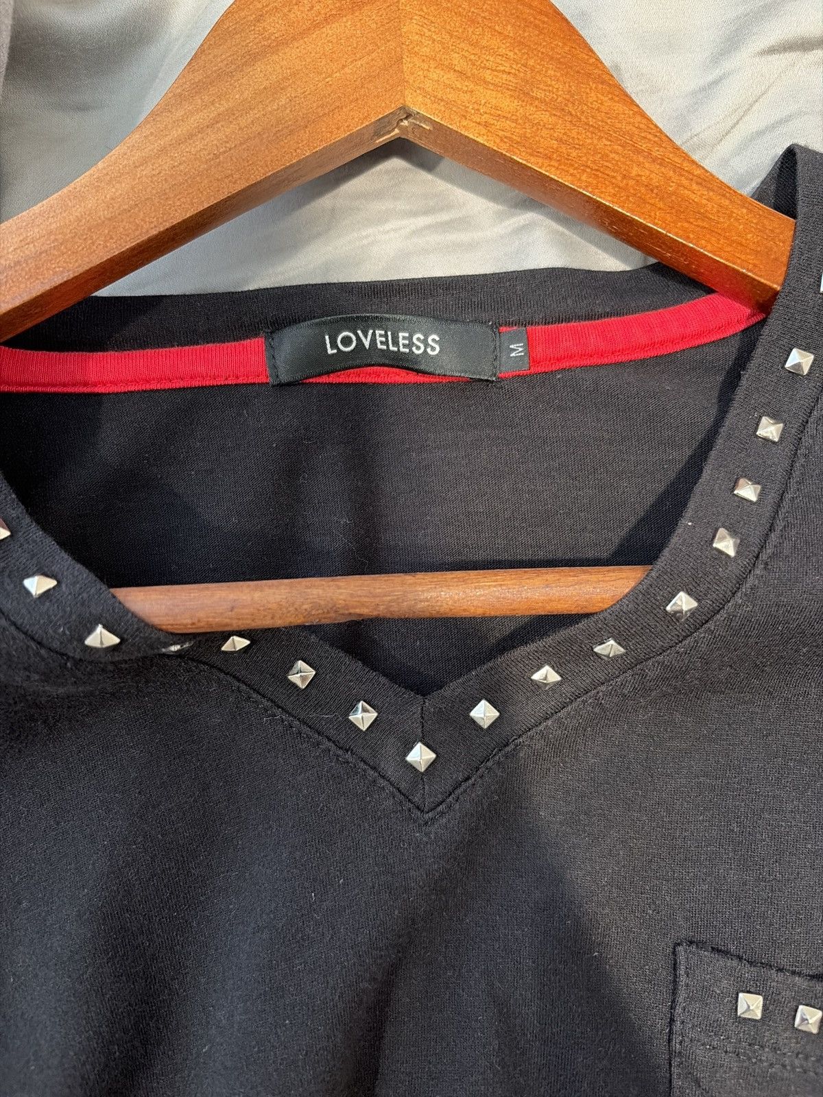 Japanese Brand Black studded v-neck long sleeve Size US M / EU 48-50 / 2 - 3 Thumbnail